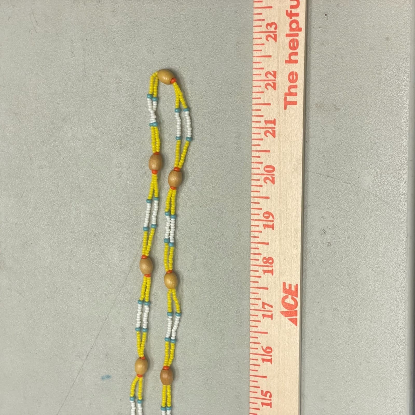 Vintage Glass Wood Thunderbird Motif Traditional Long Seed Beaded Necklace - 22" - Thumbnail 13