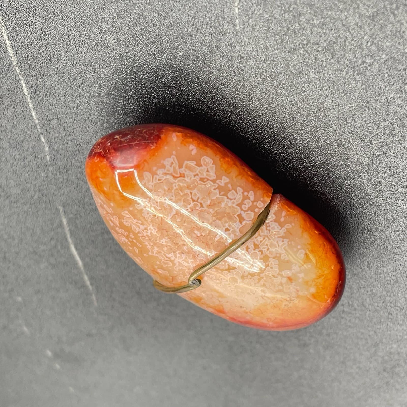 Vintage Carnelian Agate Polished Reddish-Orange Chalcedony Collectible Gemstone - Thumbnail 12