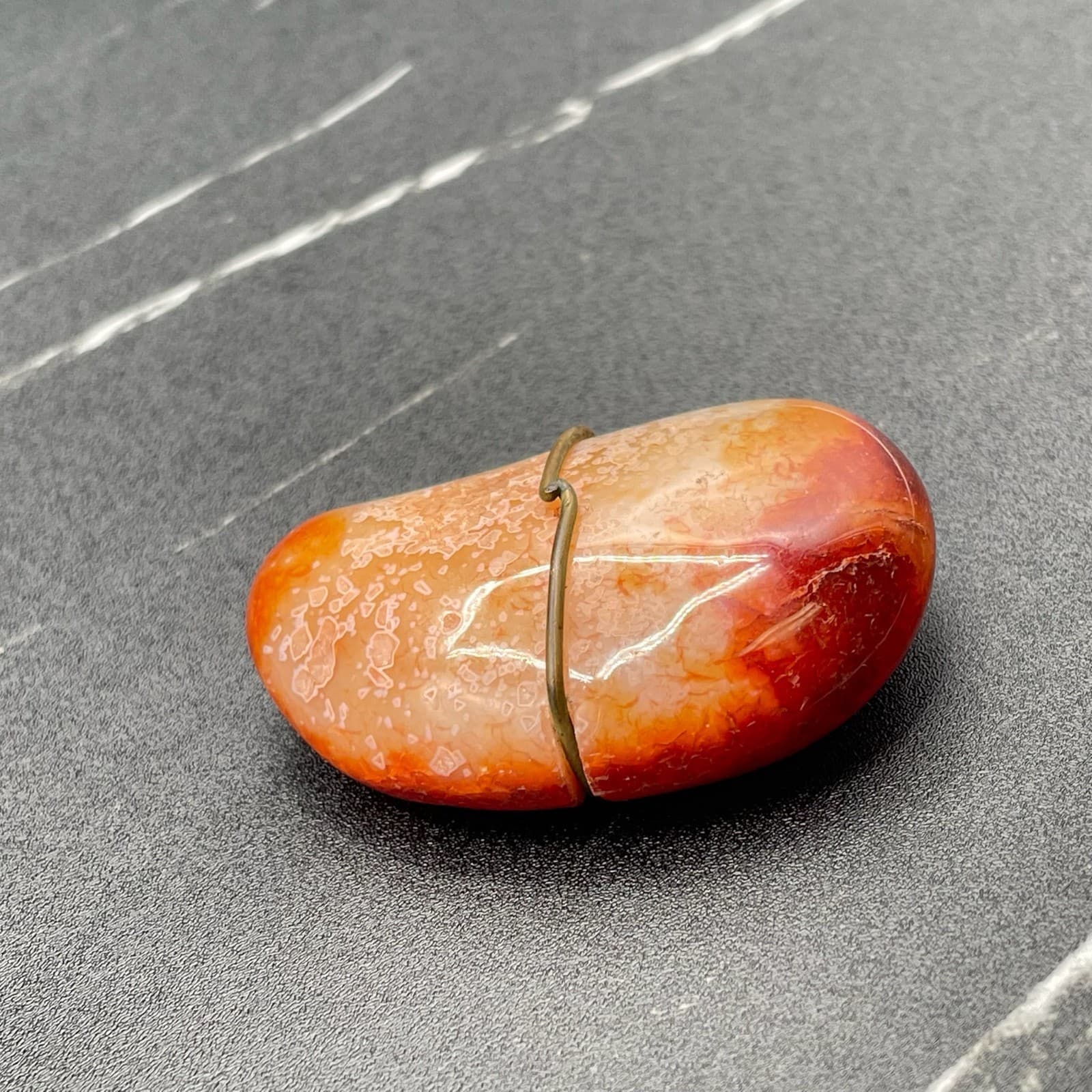 Vintage Carnelian Agate Polished Reddish-Orange Chalcedony Collectible Gemstone - Thumbnail 11