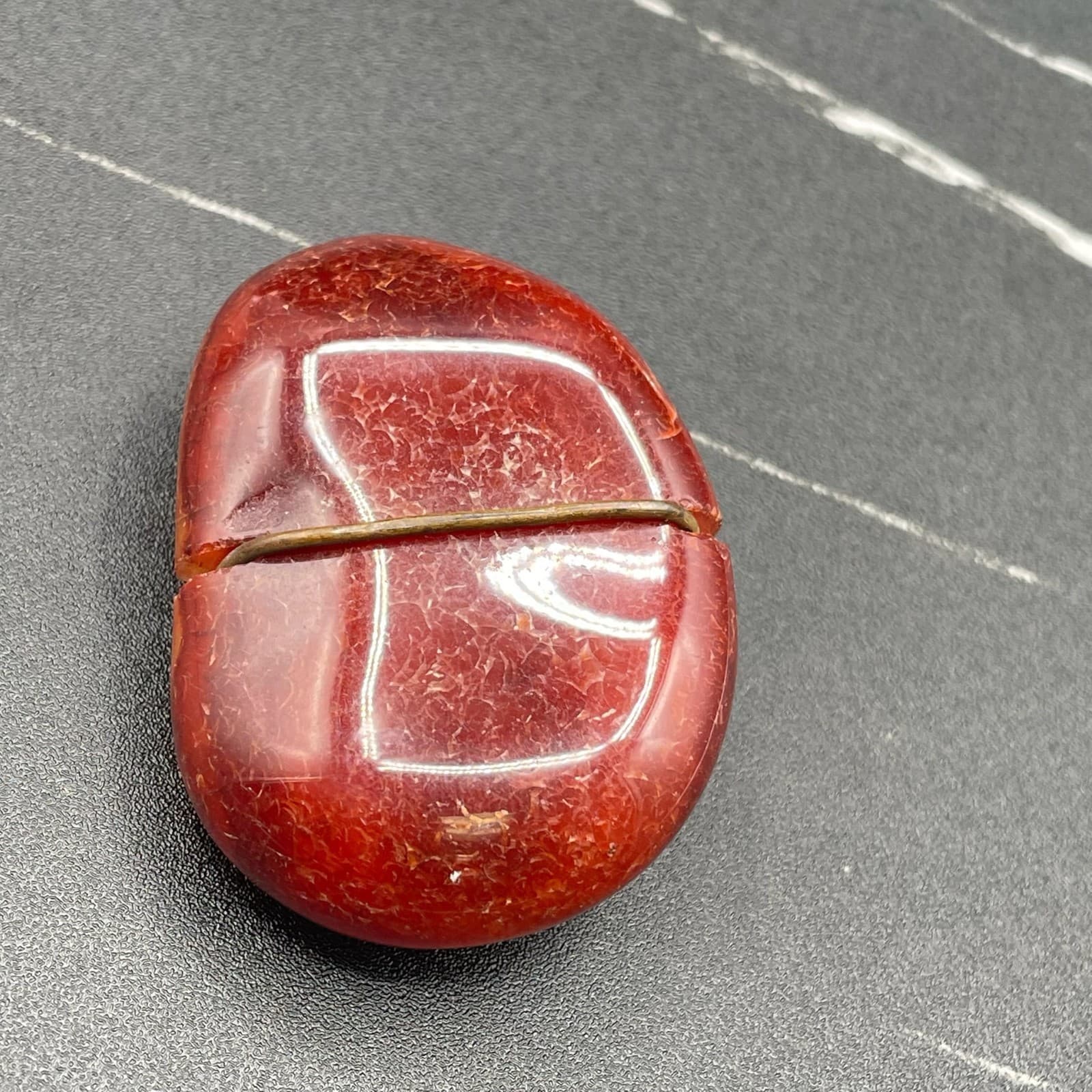 Vintage Carnelian Agate Polished Reddish-Orange Chalcedony Collectible Gemstone - Thumbnail 7