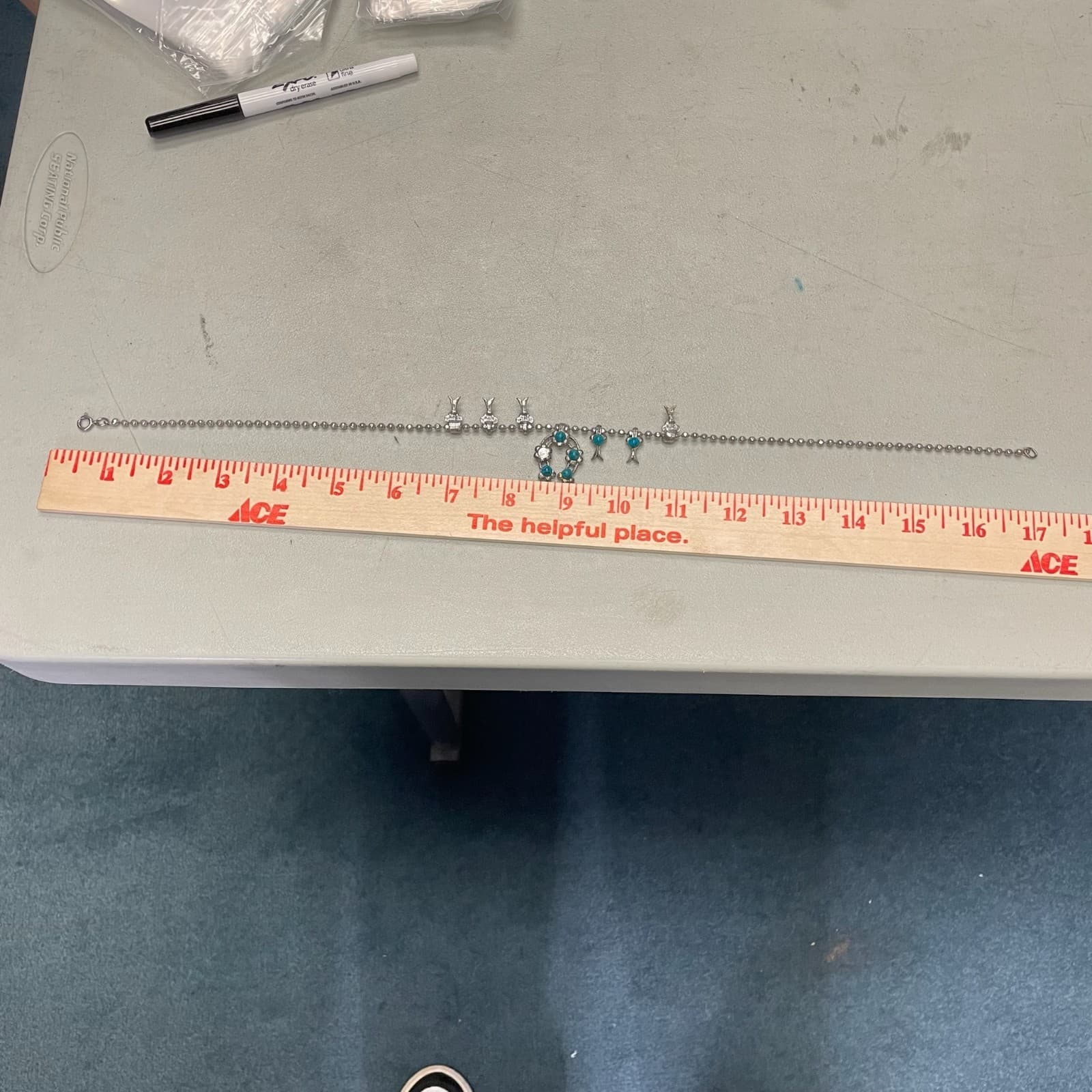 Vintage VTG Silver-Tone Lobster Turquoise Beaded Squash Blossom Naja Pendant - Thumbnail 14