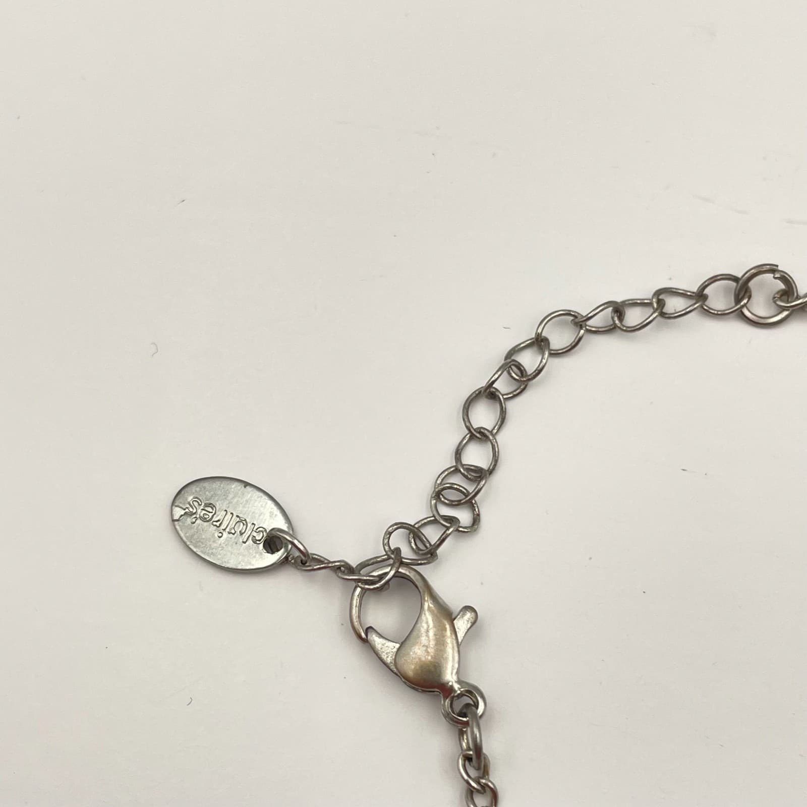 Vintage 80s Silver Peace Sign Charm Bracelet Pink Bead Dainty Hipie Boho Jewelry - Thumbnail 4