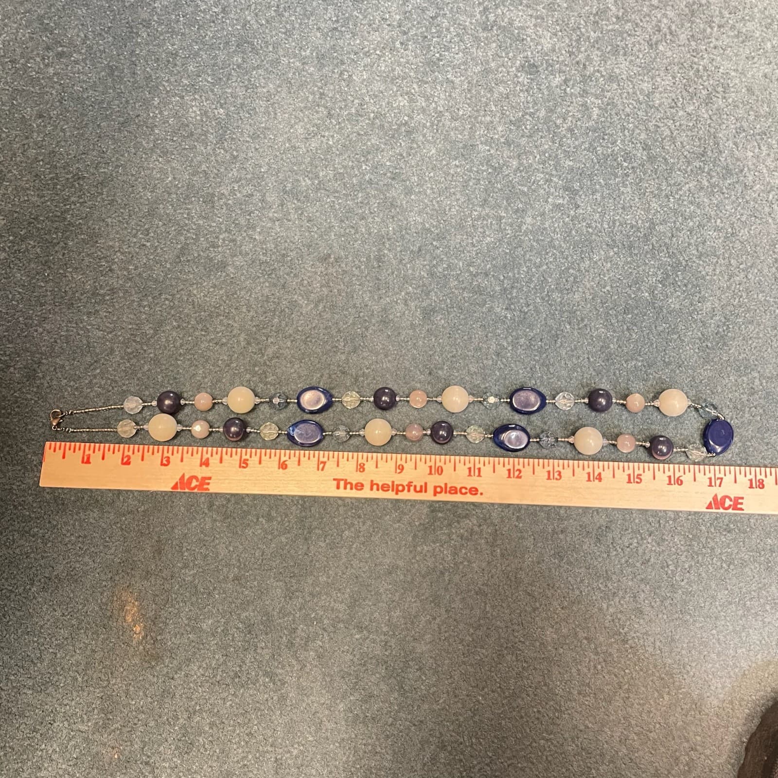 Vintage Handmade Womens Multi-Colored Mother Of Pearl Parcel & Glass Necklace - Thumbnail 3