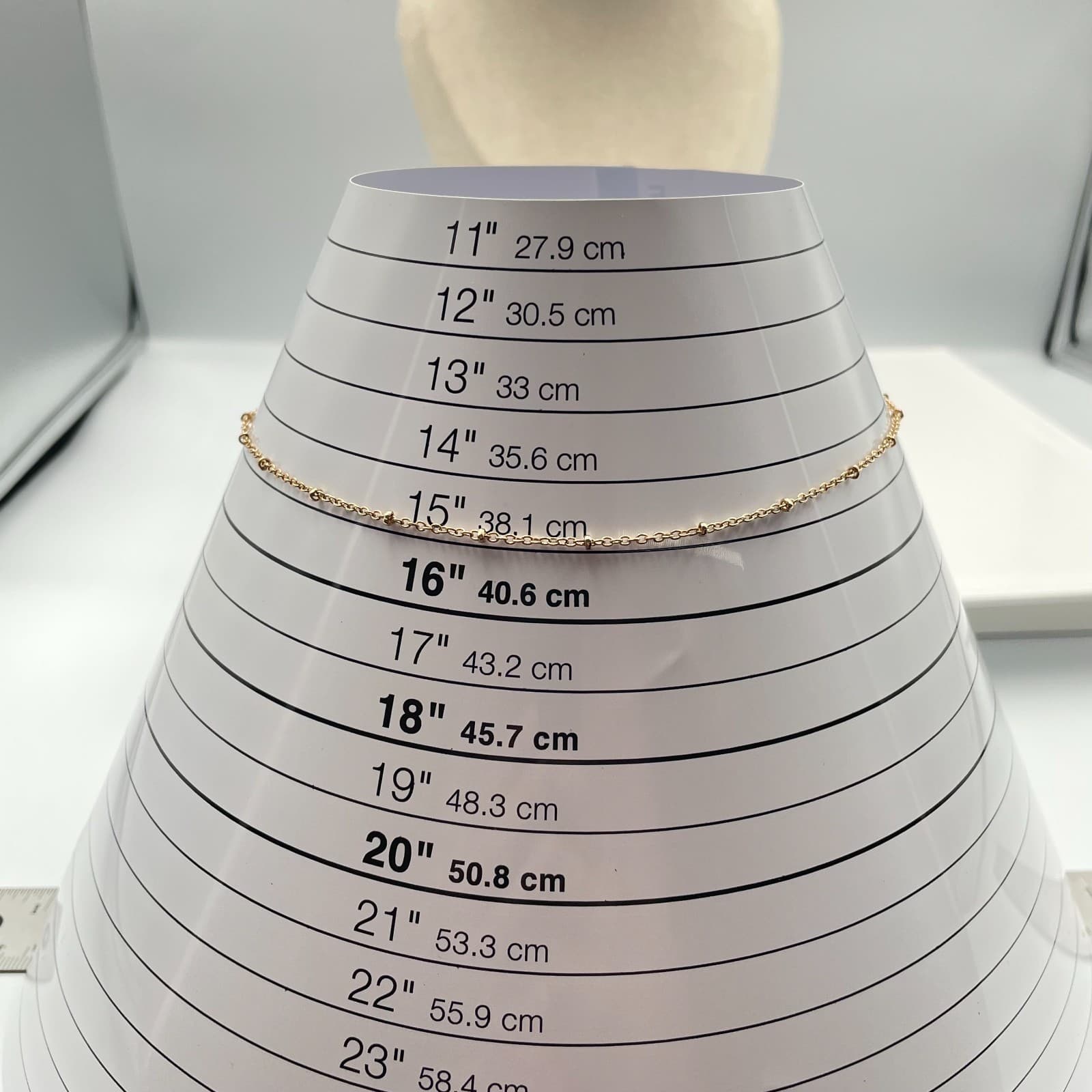 Vintage 90s Gold Fill Satellite Beaded Chain Necklace Dainty Minimalist Jewelry - Thumbnail 8