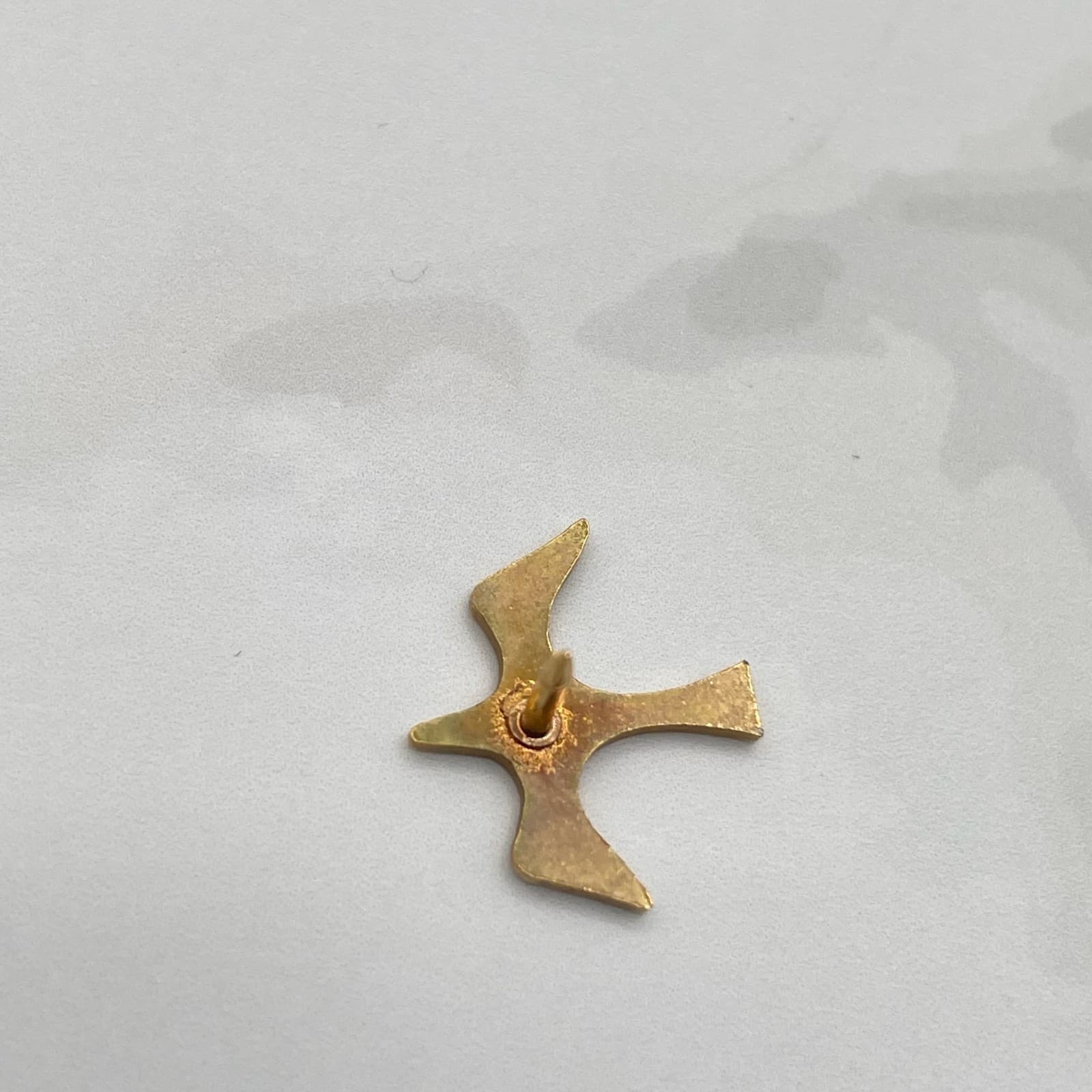 Vintage Gold Tone Abstract Bird Dove Lapel Pin Brooch Minimalist Estate Jewelry - Thumbnail 8