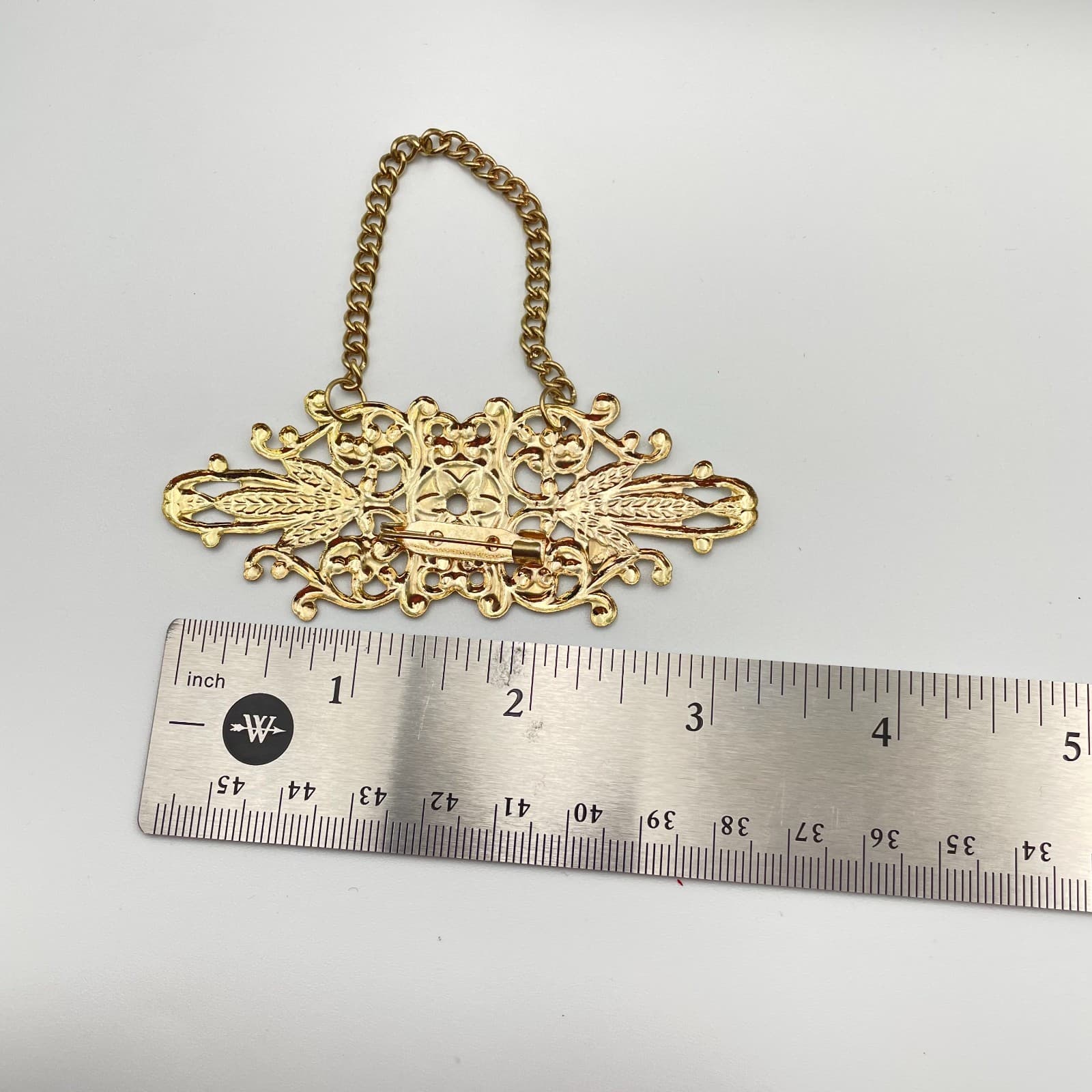 Vintage 80s Filigree Stacking Brooch Chain Adidas Bernadine Traditional Jewelry - Thumbnail 12