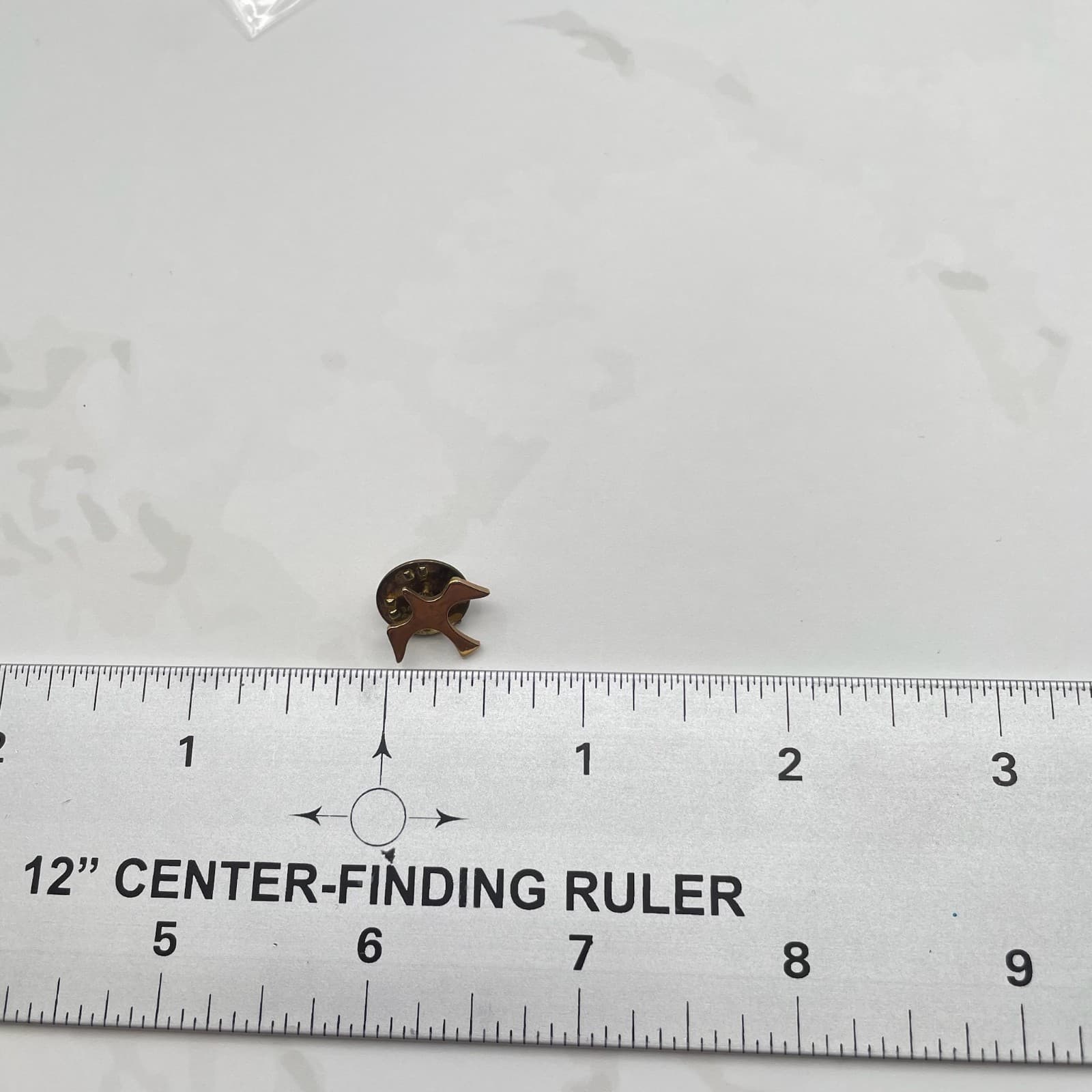 Vintage Gold Tone Abstract Bird Dove Lapel Pin Brooch Minimalist Estate Jewelry - Thumbnail 3