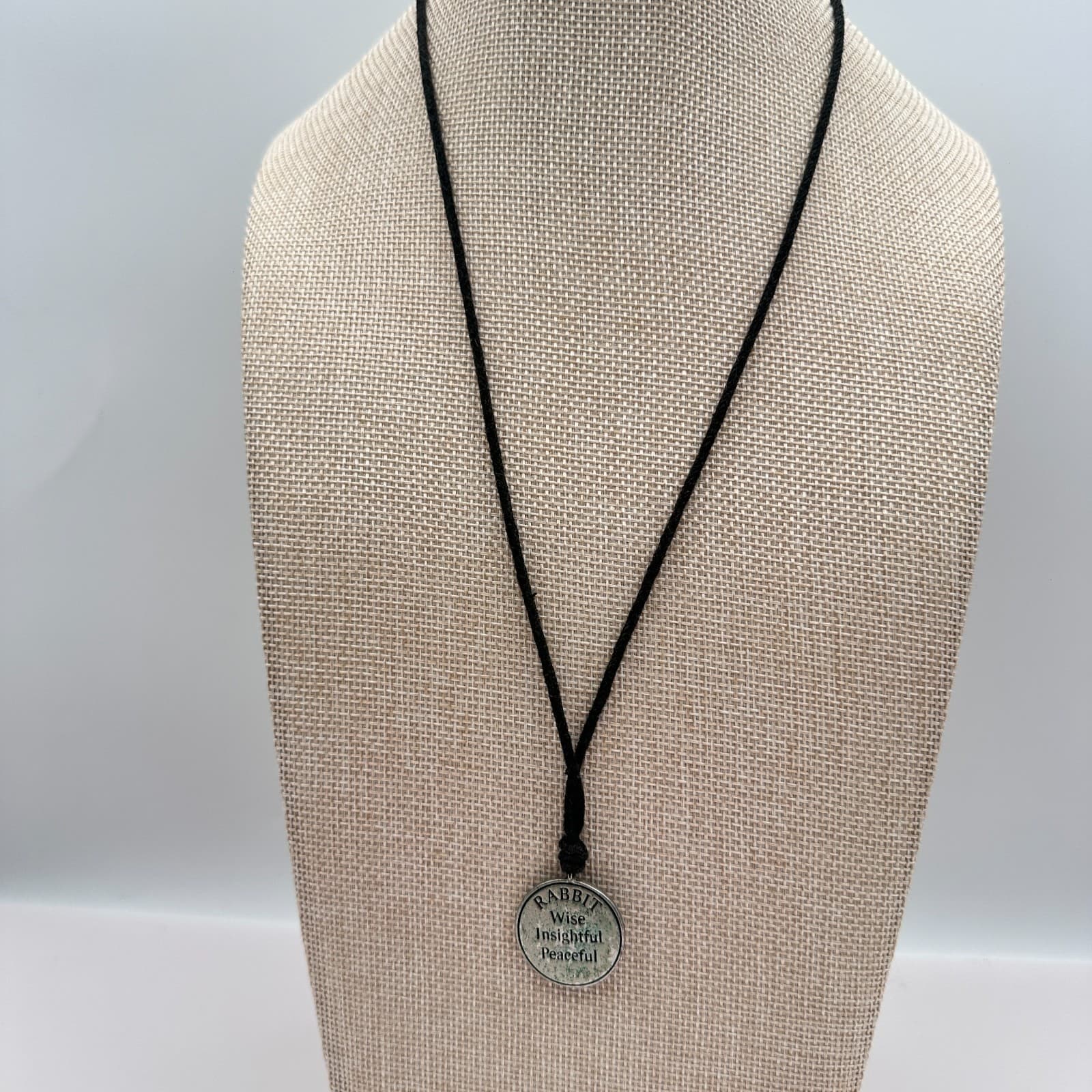 Vintage 90s Silver Tone Chinese Zodiac Pendant Insightful Peaceful Jewelry - Thumbnail 4