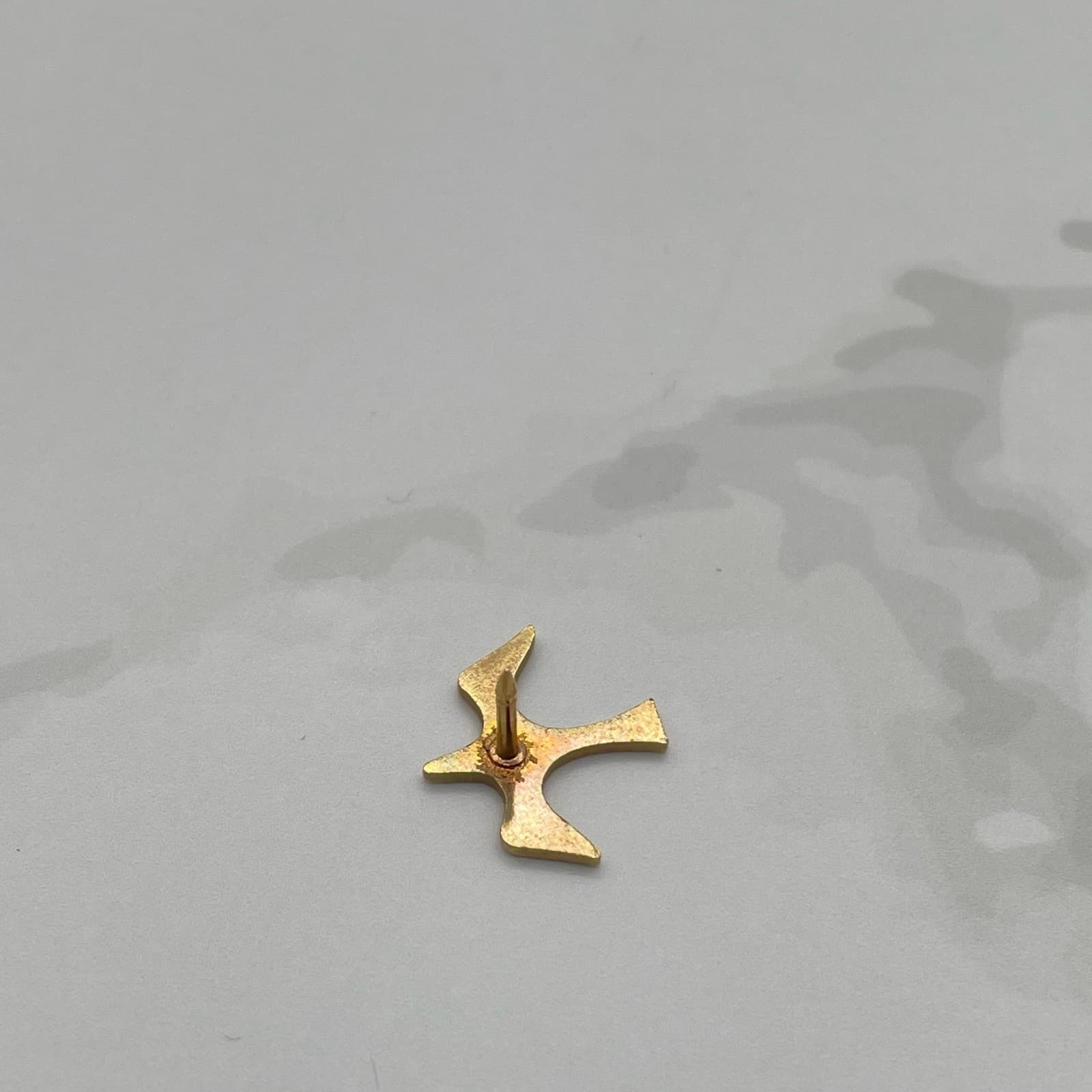 Vintage Gold Tone Abstract Bird Dove Lapel Pin Brooch Minimalist Estate Jewelry - Thumbnail 7