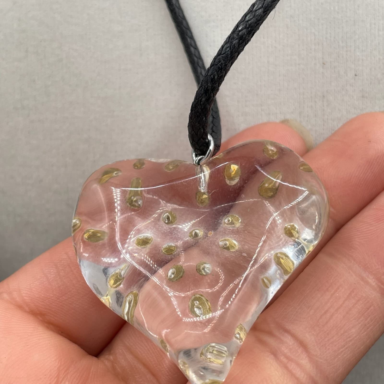 Vera Bradley Silver-Tone Black Cord Faceted Clear Glass Heart Pendant Necklace - Thumbnail 6