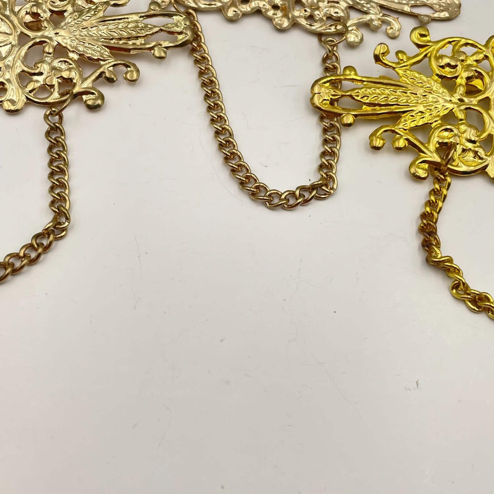 Vintage 80s Filigree Stacking Brooch Chain Adidas Bernadine Traditional Jewelry - Thumbnail 10