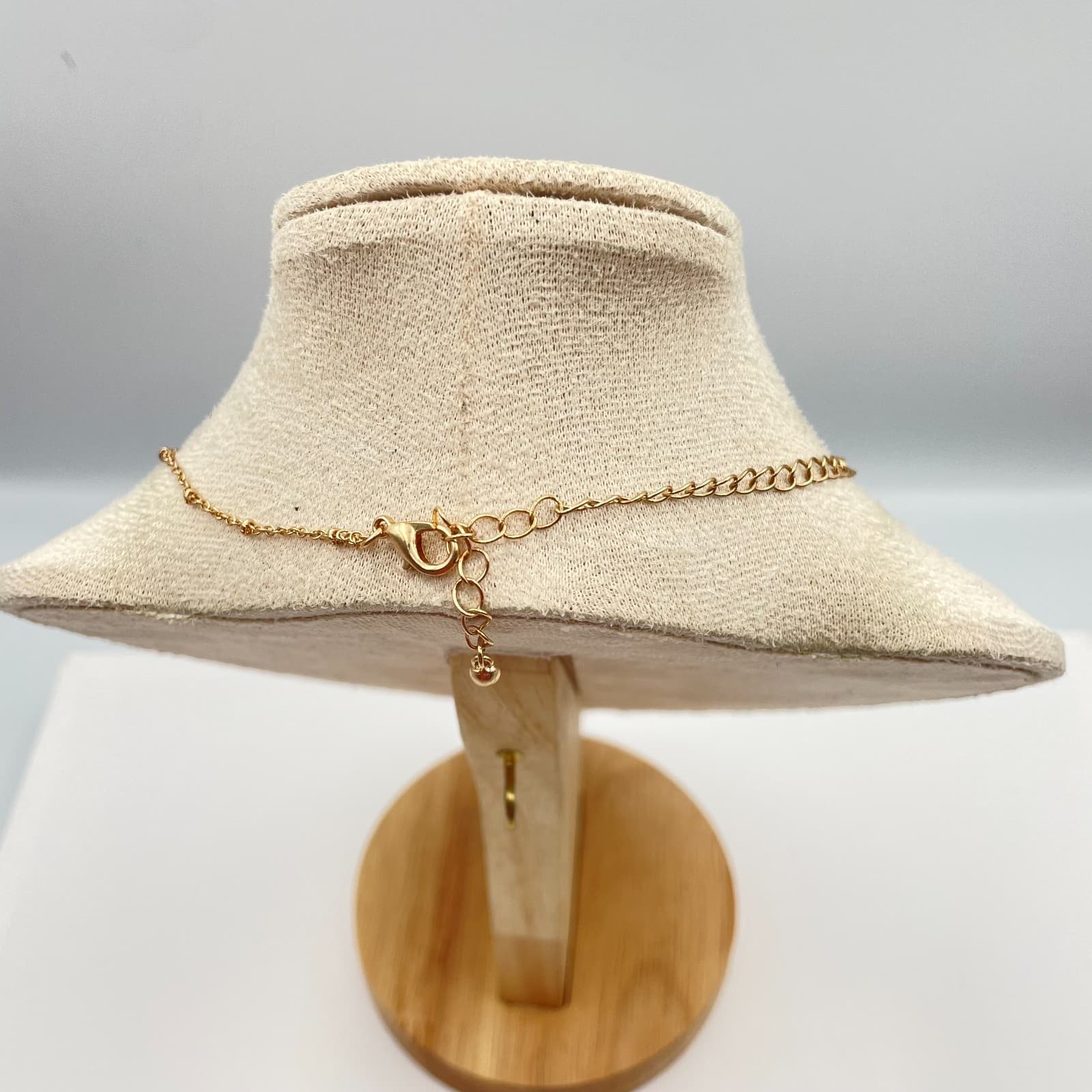 Vintage 90s Gold Fill Satellite Beaded Chain Necklace Dainty Minimalist Jewelry - Thumbnail 7