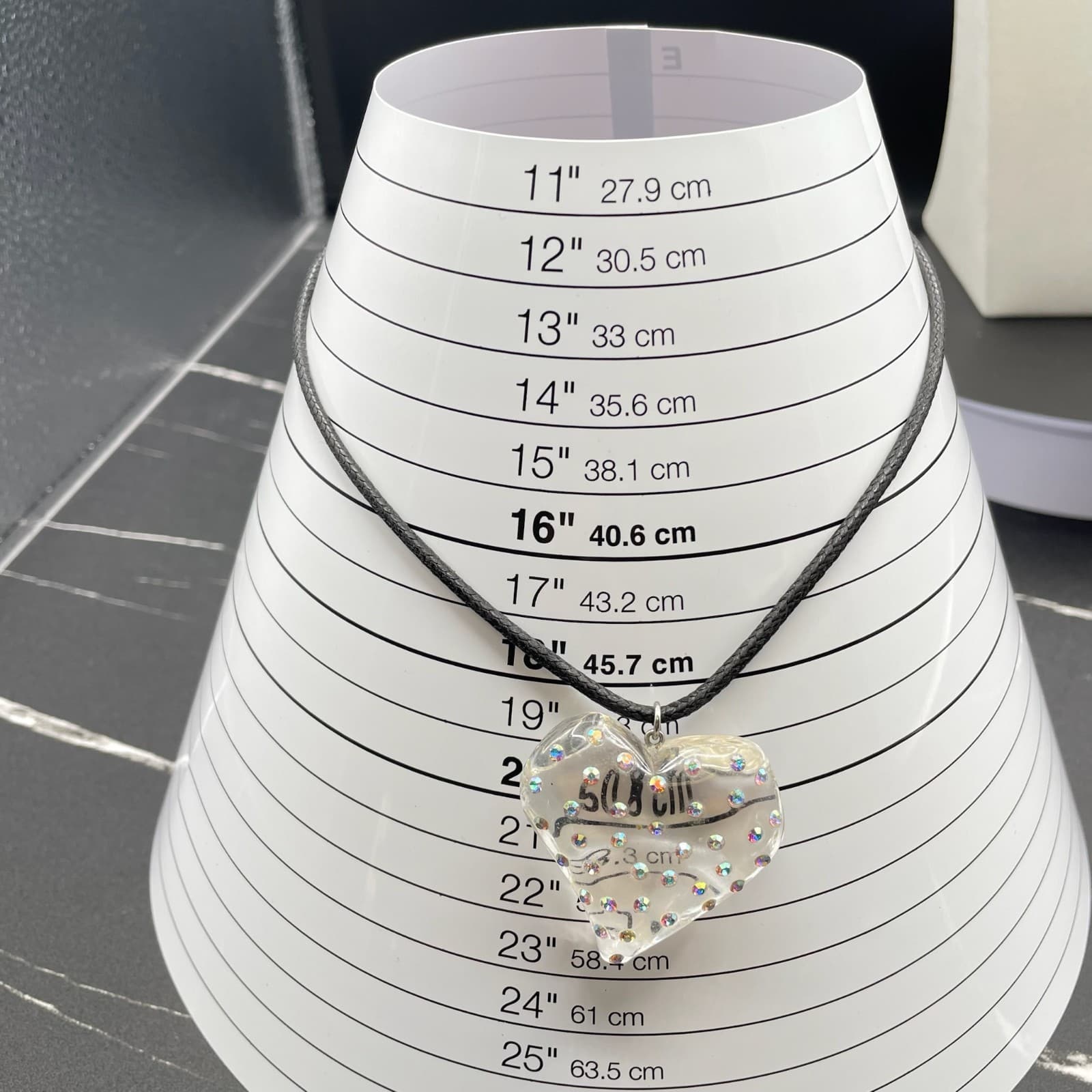 Vera Bradley Silver-Tone Black Cord Faceted Clear Glass Heart Pendant Necklace - Thumbnail 11