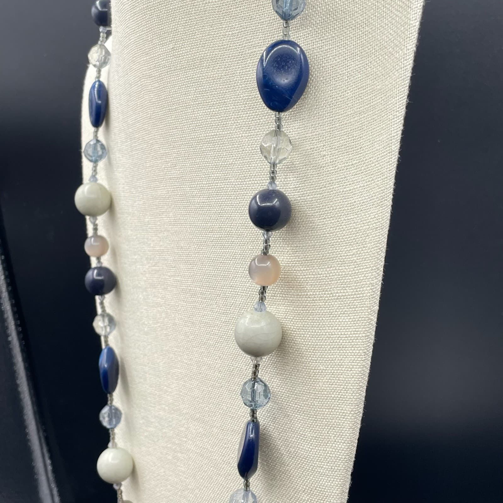 Vintage Handmade Womens Multi-Colored Mother Of Pearl Parcel & Glass Necklace - Thumbnail 7