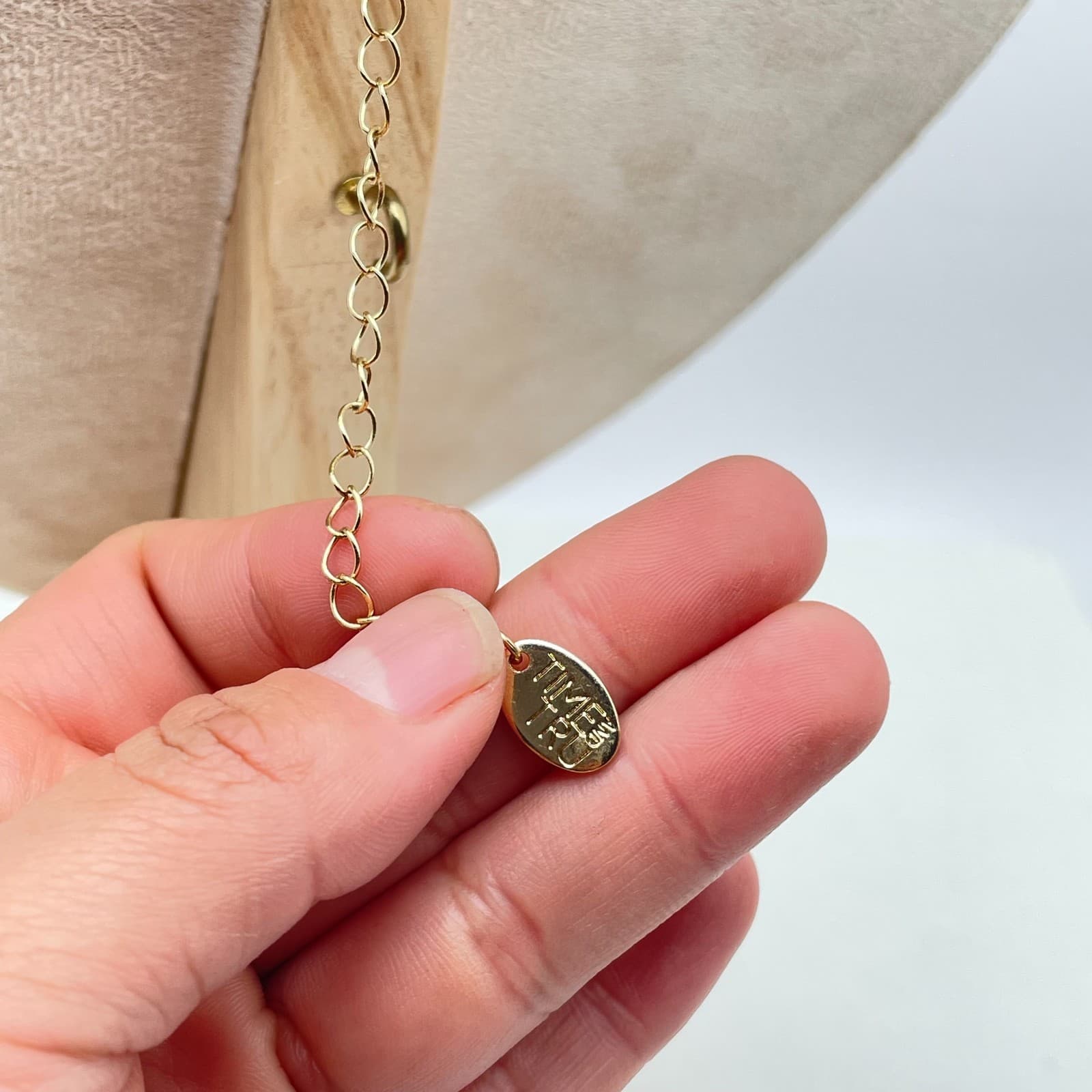 Vintage Y2K Time and Tru Gold Tone Crystal Solitaire Necklace Fashion Jewelry - Thumbnail 6