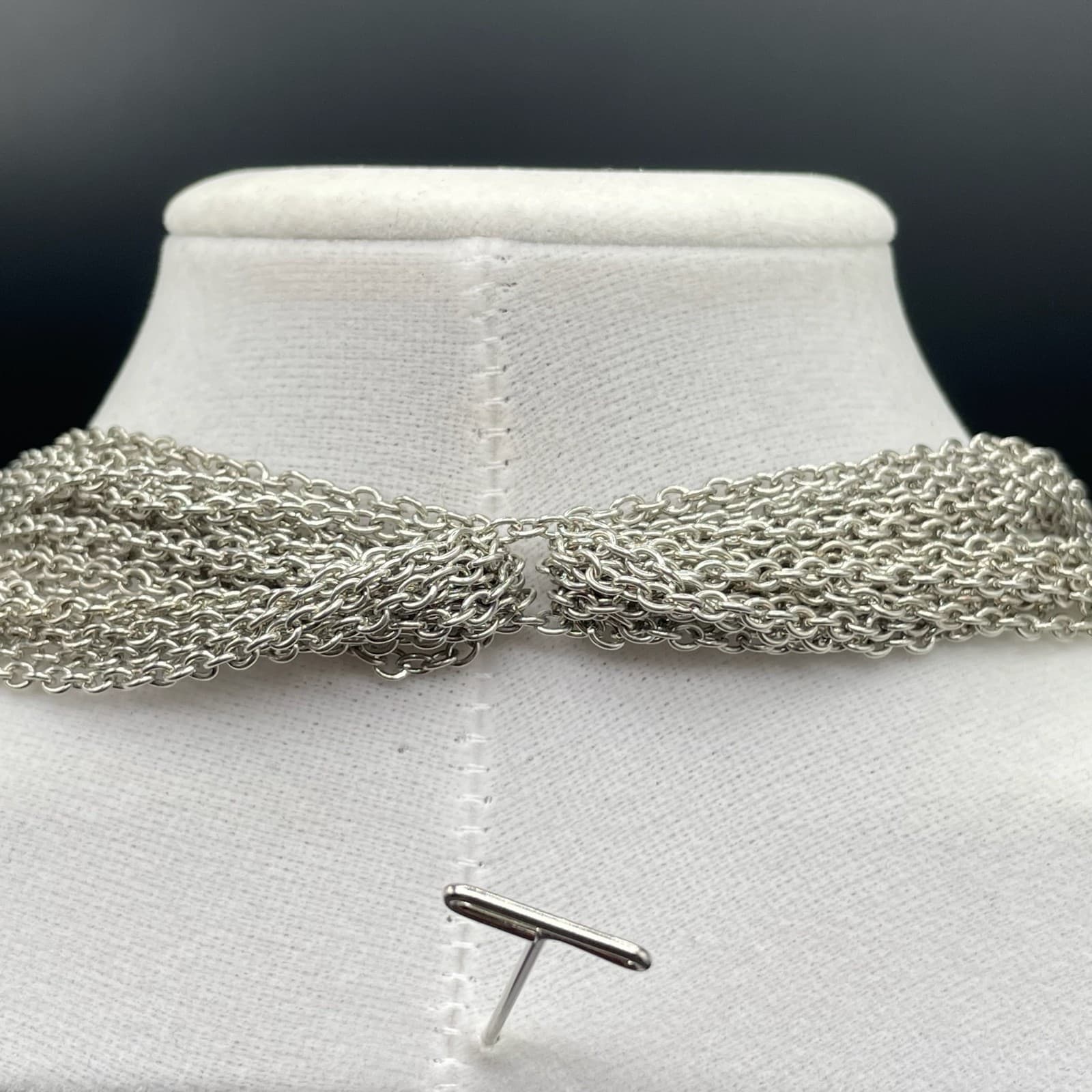 Vintage Silver Tone Bohemian Oval Spherical Turquoise Multi-Chain Necklace - Thumbnail 9