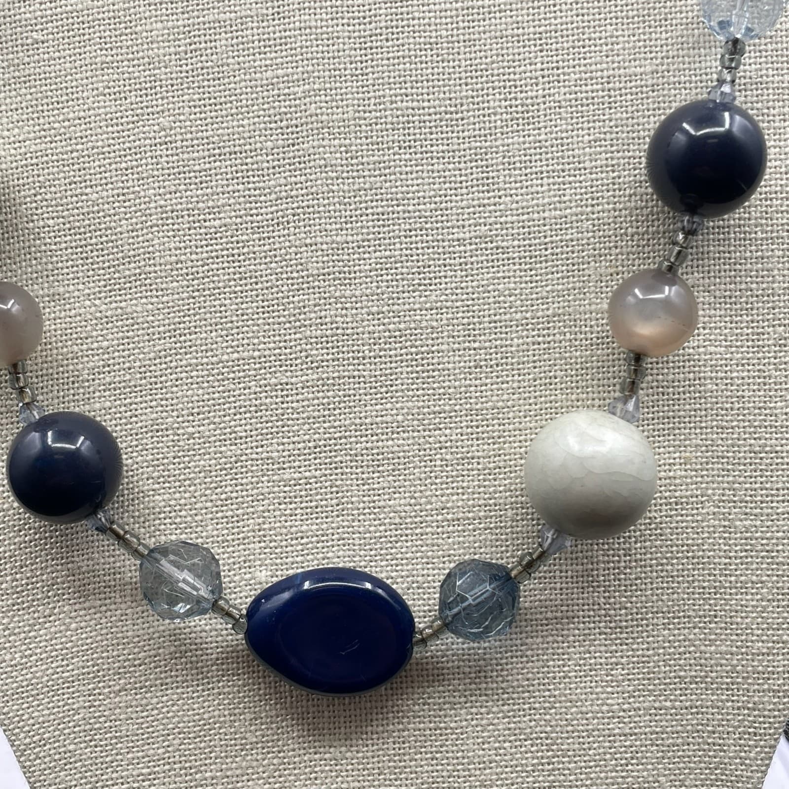 Vintage Handmade Womens Multi-Colored Mother Of Pearl Parcel & Glass Necklace - Thumbnail 5