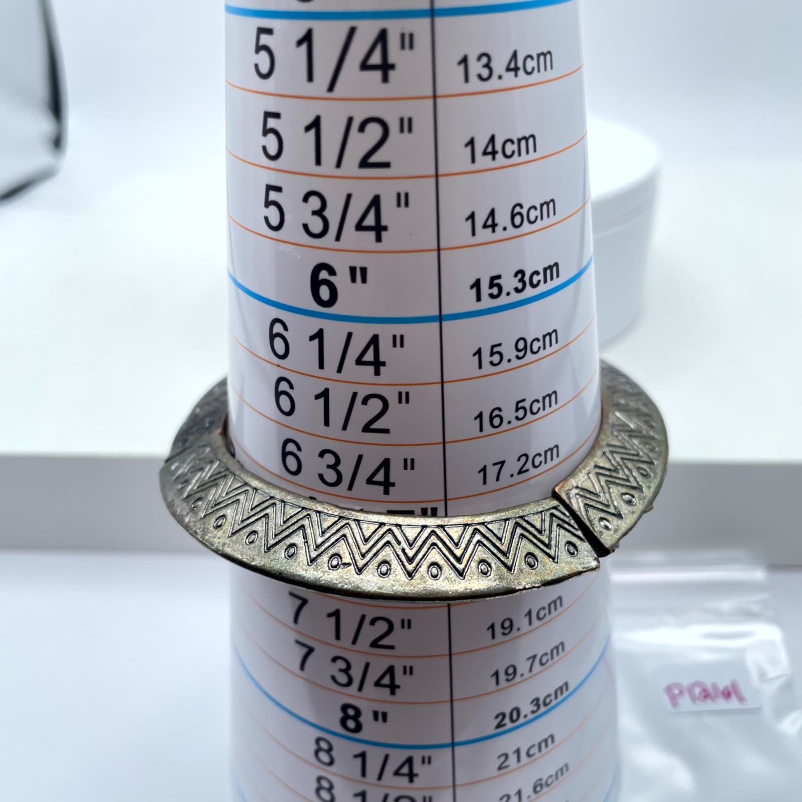 Antique Bronze-Tone Tribal Bohemian Chevron Engraved Segmented Stretch Bangle - Thumbnail 10