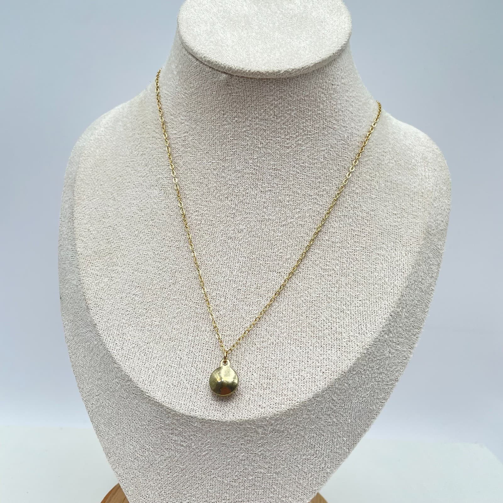 Vintage Y2K Time and Tru Gold Tone Crystal Solitaire Necklace Fashion Jewelry - Thumbnail 2