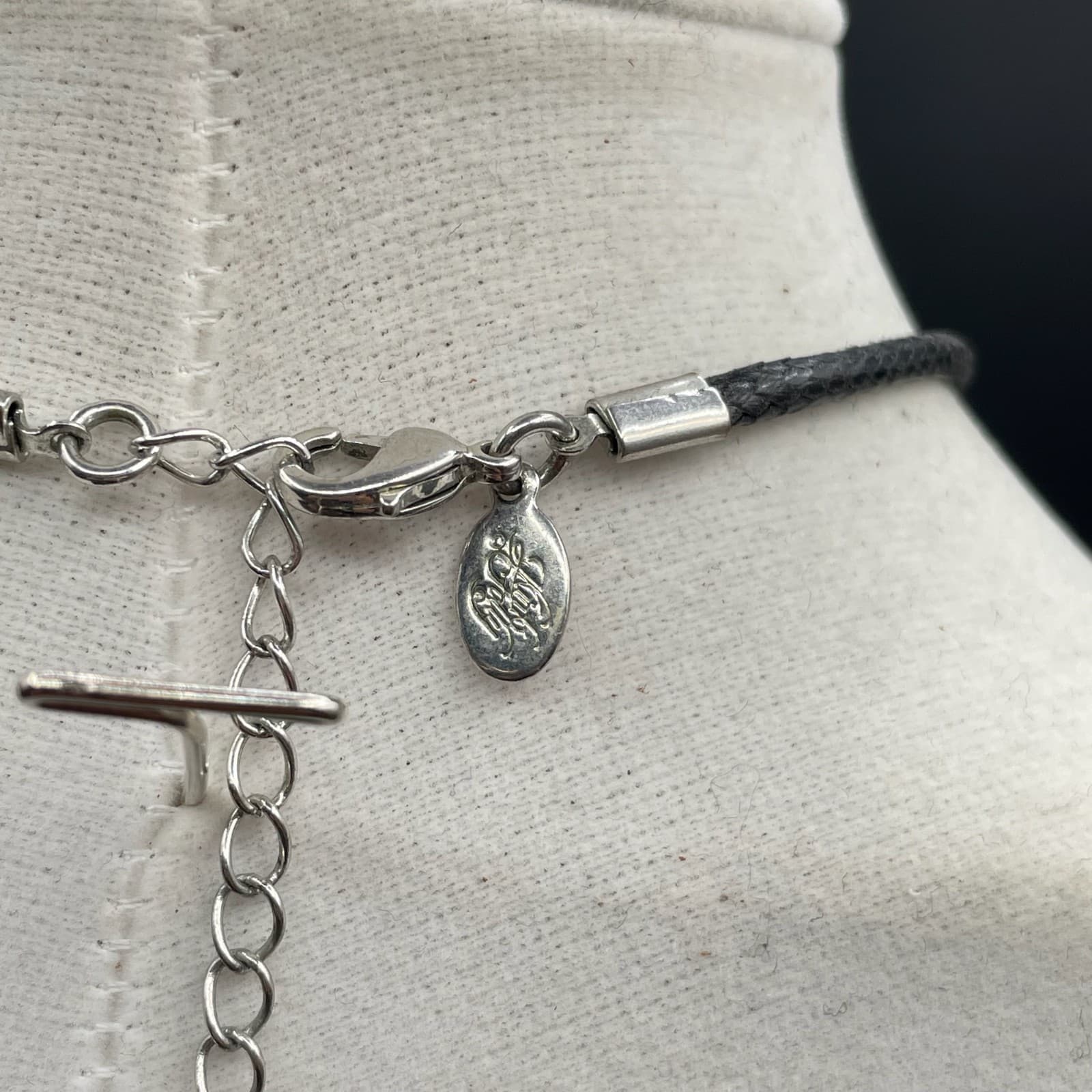 Vera Bradley Silver-Tone Black Cord Faceted Clear Glass Heart Pendant Necklace - Thumbnail 8