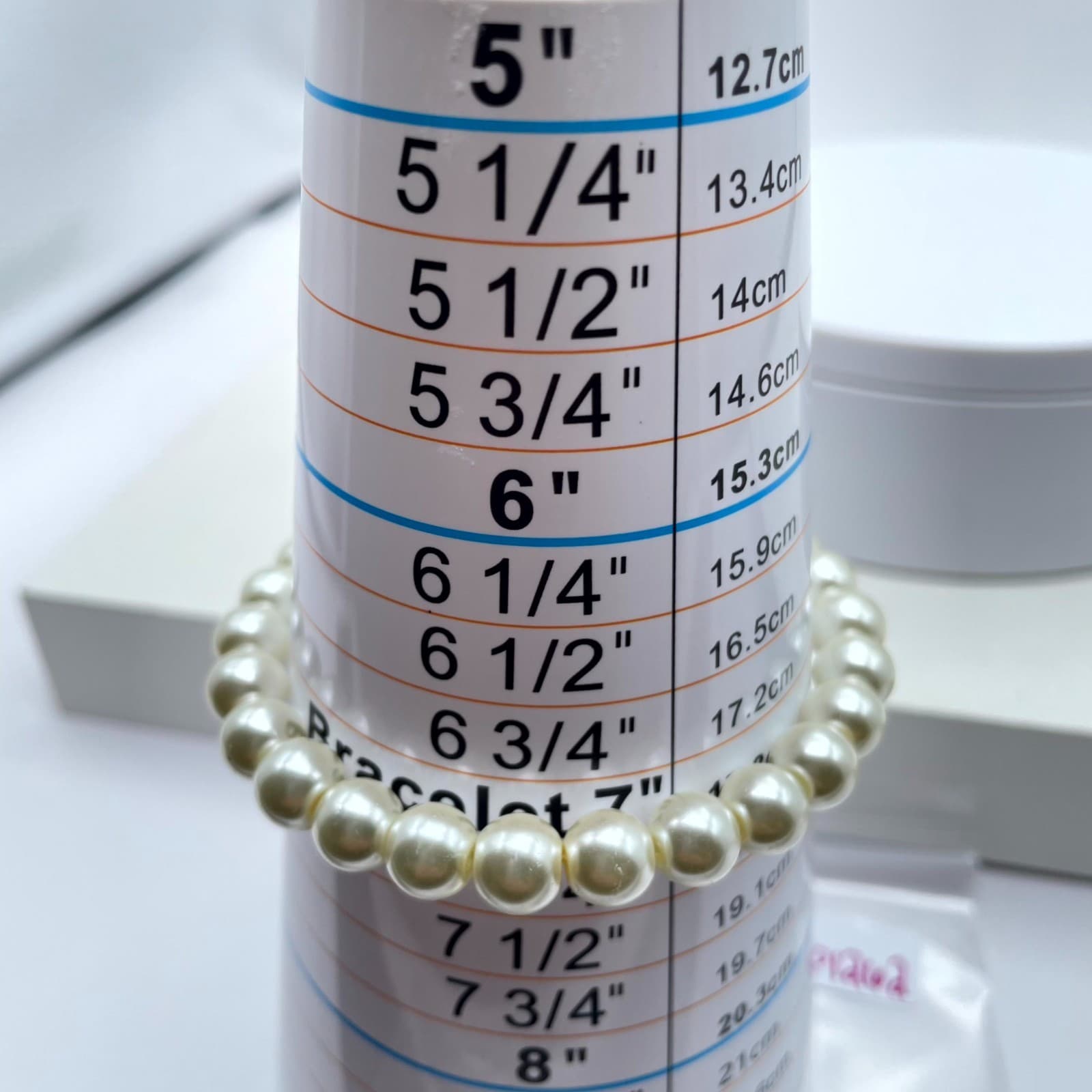 Modern Cream Classic Fashion Cord Round Mother Of Pearl Beaded Stretch Bracelet - Thumbnail 6