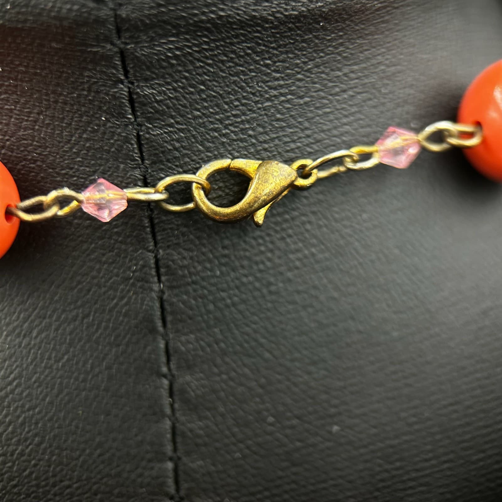 Vintage Amethyst Gemstone Bracelet 16" Red Spiritual Beads Fashion Jewelry - Thumbnail 7