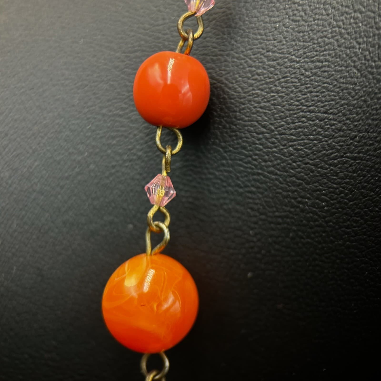 Vintage Amethyst Gemstone Bracelet 16" Red Spiritual Beads Fashion Jewelry - Thumbnail 5