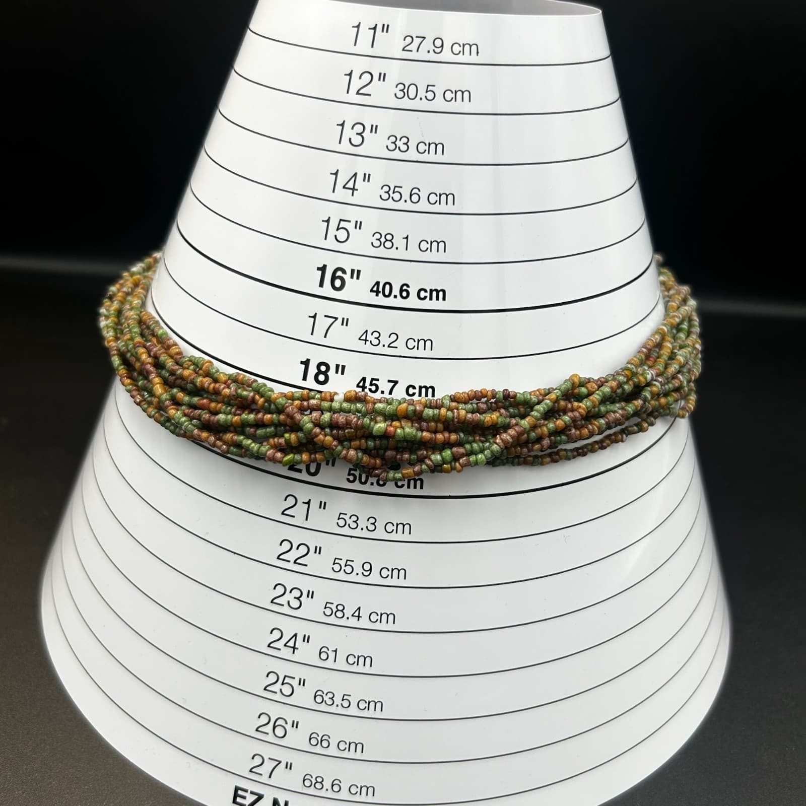 Vintage Seed Bead Multi-Strand Necklace 19" Boho Layered Costume Jewelry - Thumbnail 2