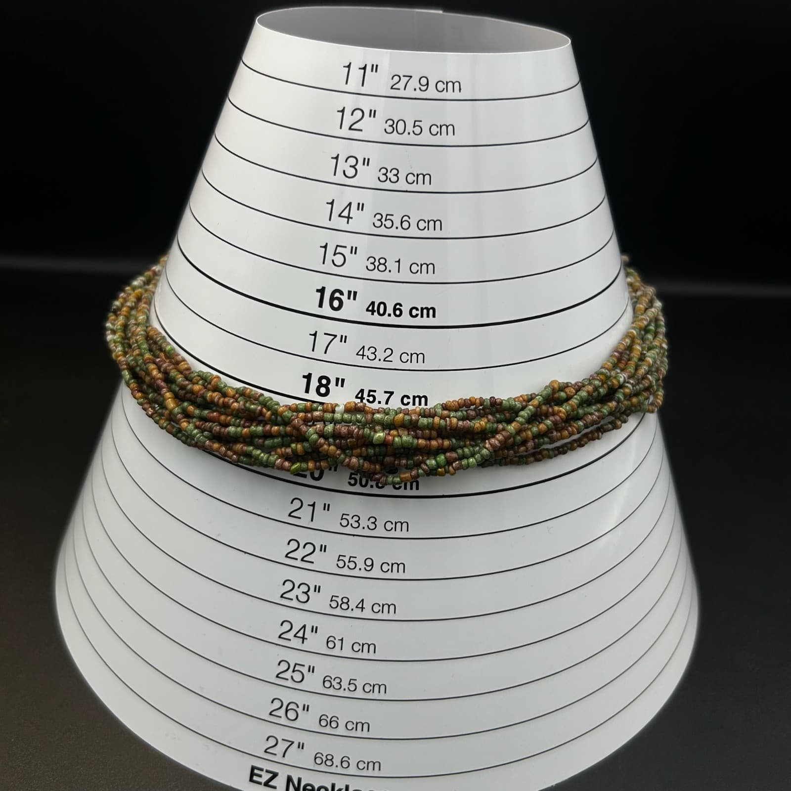 Vintage Seed Bead Multi-Strand Necklace 19" Boho Layered Costume Jewelry - Thumbnail 4