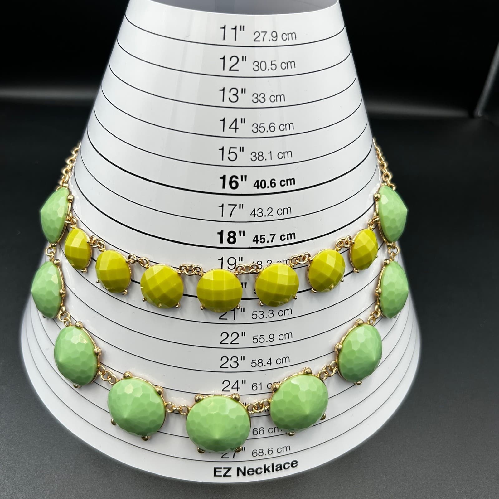 Vintage 19" Two Strand Multicolor Beaded Fashion Statement Necklace In Gold Tone - Thumbnail 2