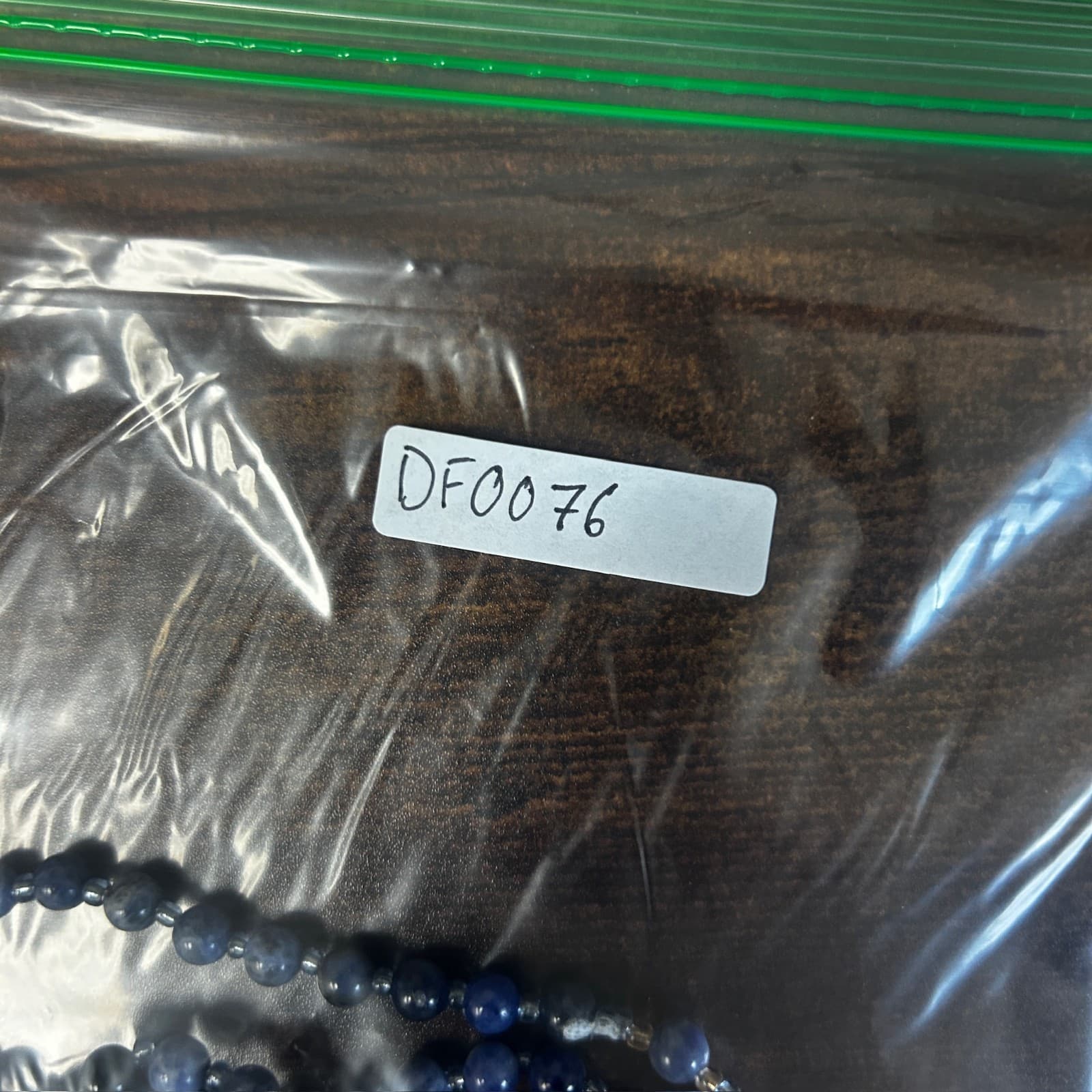 Vintage Blue Beaded Rosary Style Necklace Silver Cross Pendant Religious 22" - Thumbnail 10