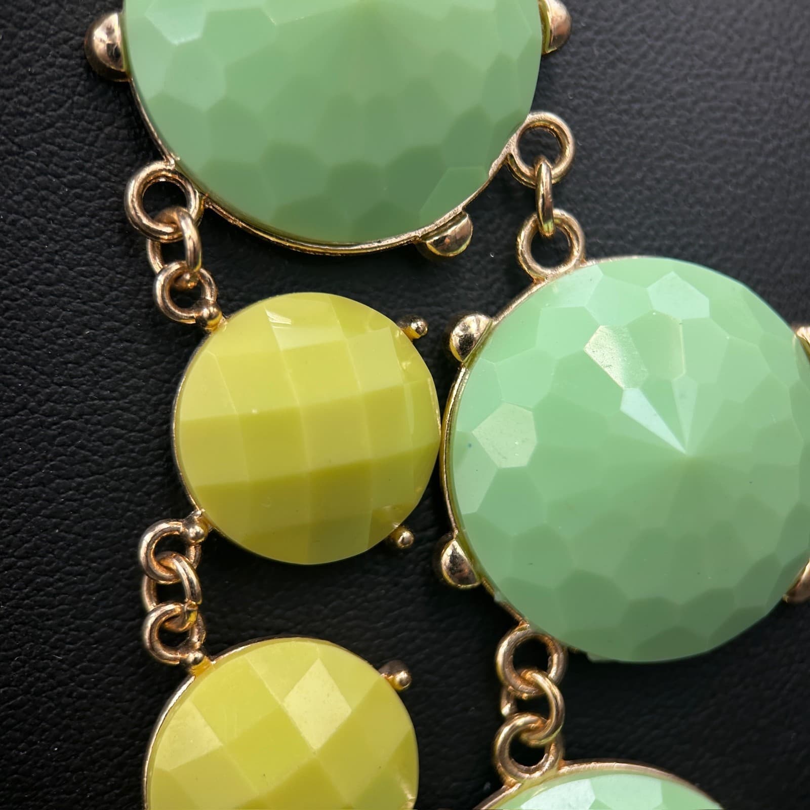 Vintage 19" Two Strand Multicolor Beaded Fashion Statement Necklace In Gold Tone - Thumbnail 8