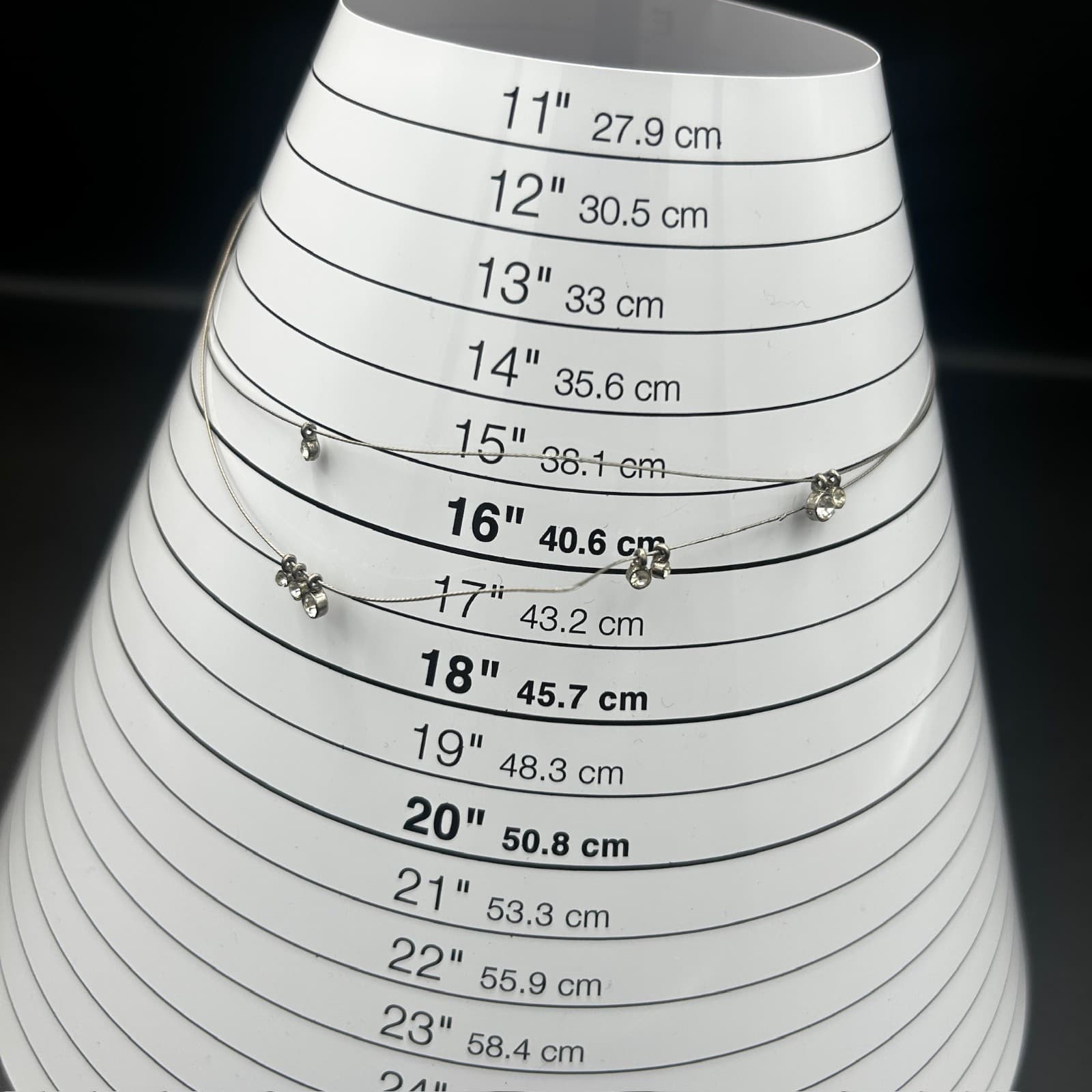 Vintage Floating Crystal Necklace Invisible Wire Double Strand Delicate Jewelry - Thumbnail 2