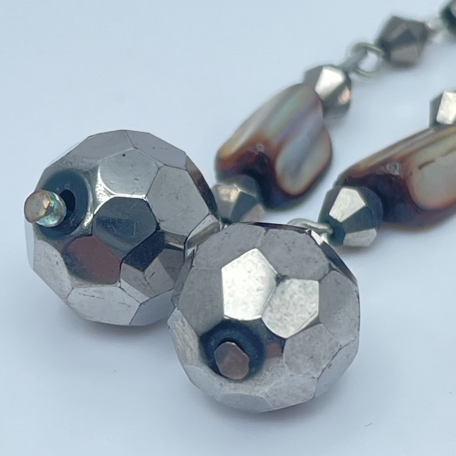 Vintage Y2K Silver Tone Beaded Dangle Earrings Women's Classic Fashion Jewelry - Thumbnail 5