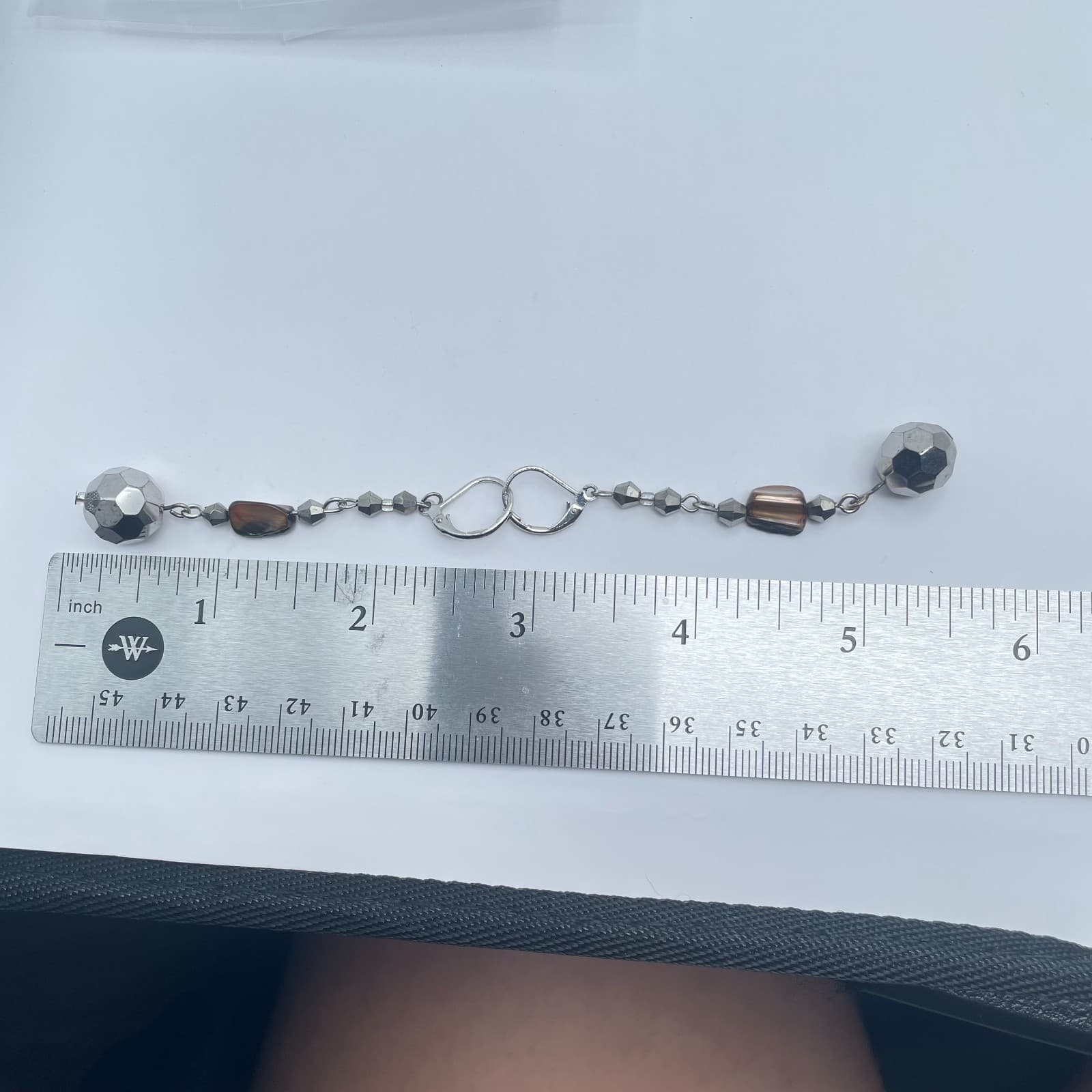 Vintage Y2K Silver Tone Beaded Dangle Earrings Women's Classic Fashion Jewelry - Thumbnail 8