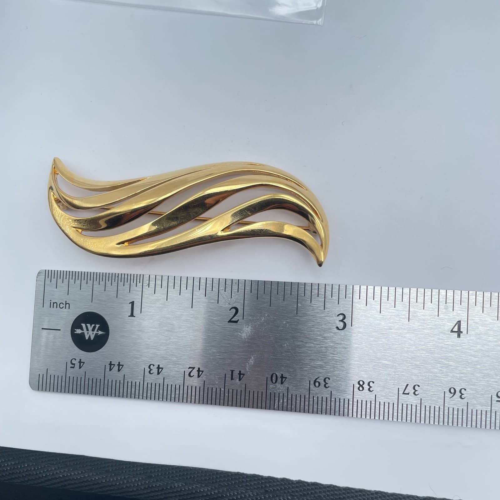 Vintage Y2K Gold Tone Brooch Pin Abstract Leaf Statement Women's Classic Jewelry - Thumbnail 10