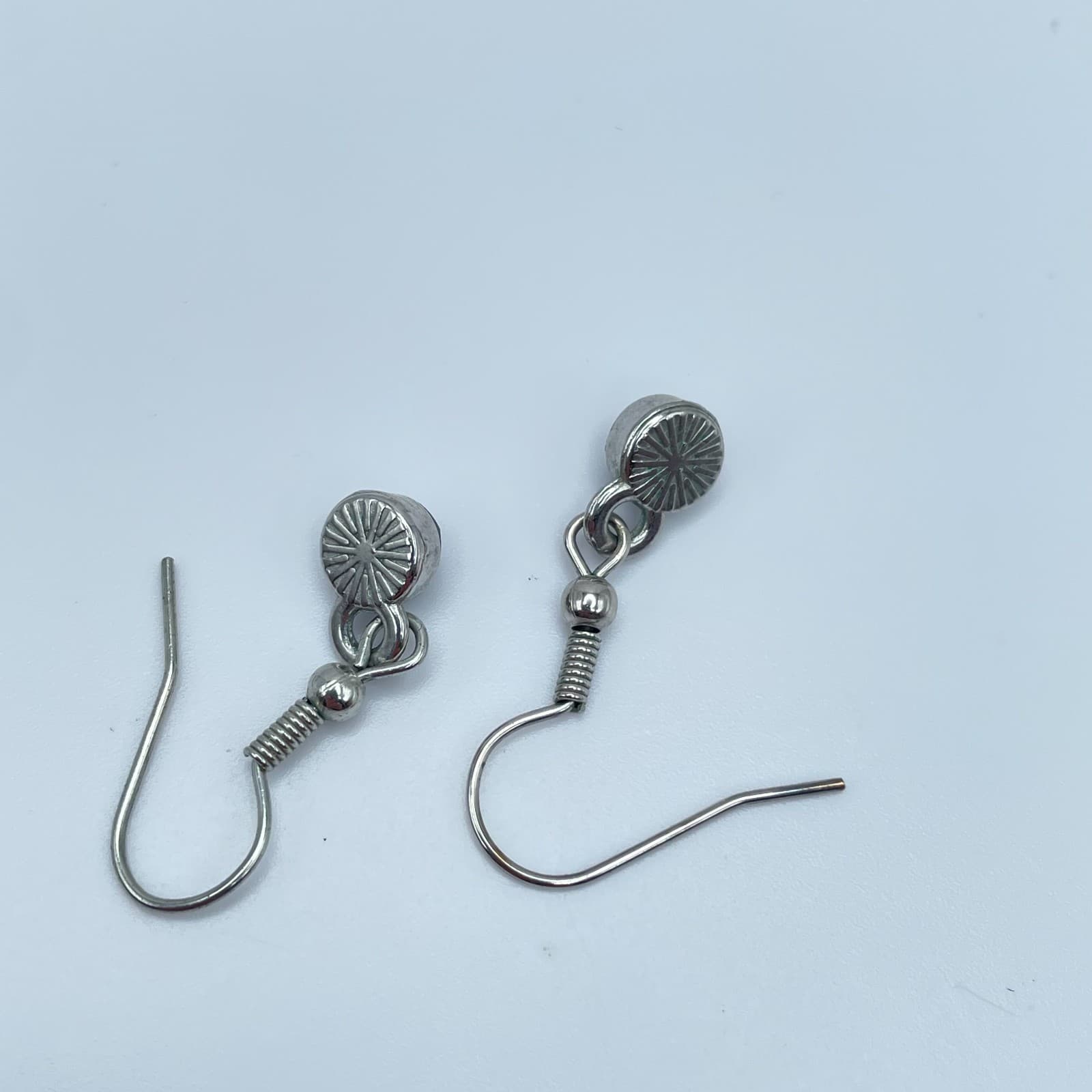 Vintage 90s Mystic Rainbow Topaz Glass Silver Tone Earrings Set Boho Jewelry - Thumbnail 10