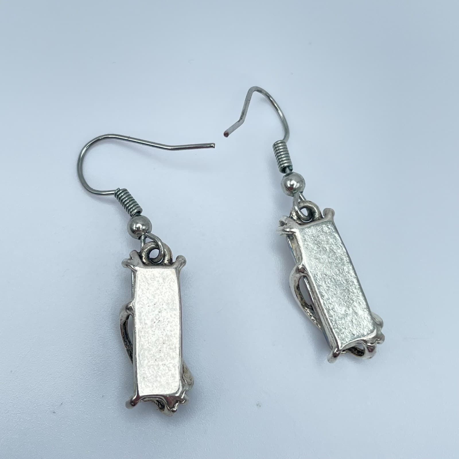 Vintage 90s Mystic Rainbow Topaz Glass Silver Tone Earrings Set Boho Jewelry - Thumbnail 6