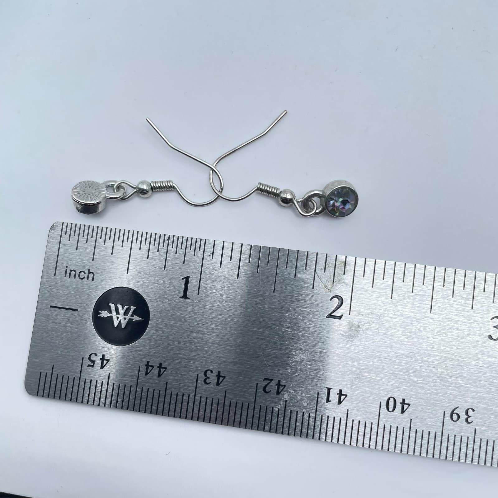 Vintage 90s Mystic Rainbow Topaz Glass Silver Tone Earrings Set Boho Jewelry - Thumbnail 11