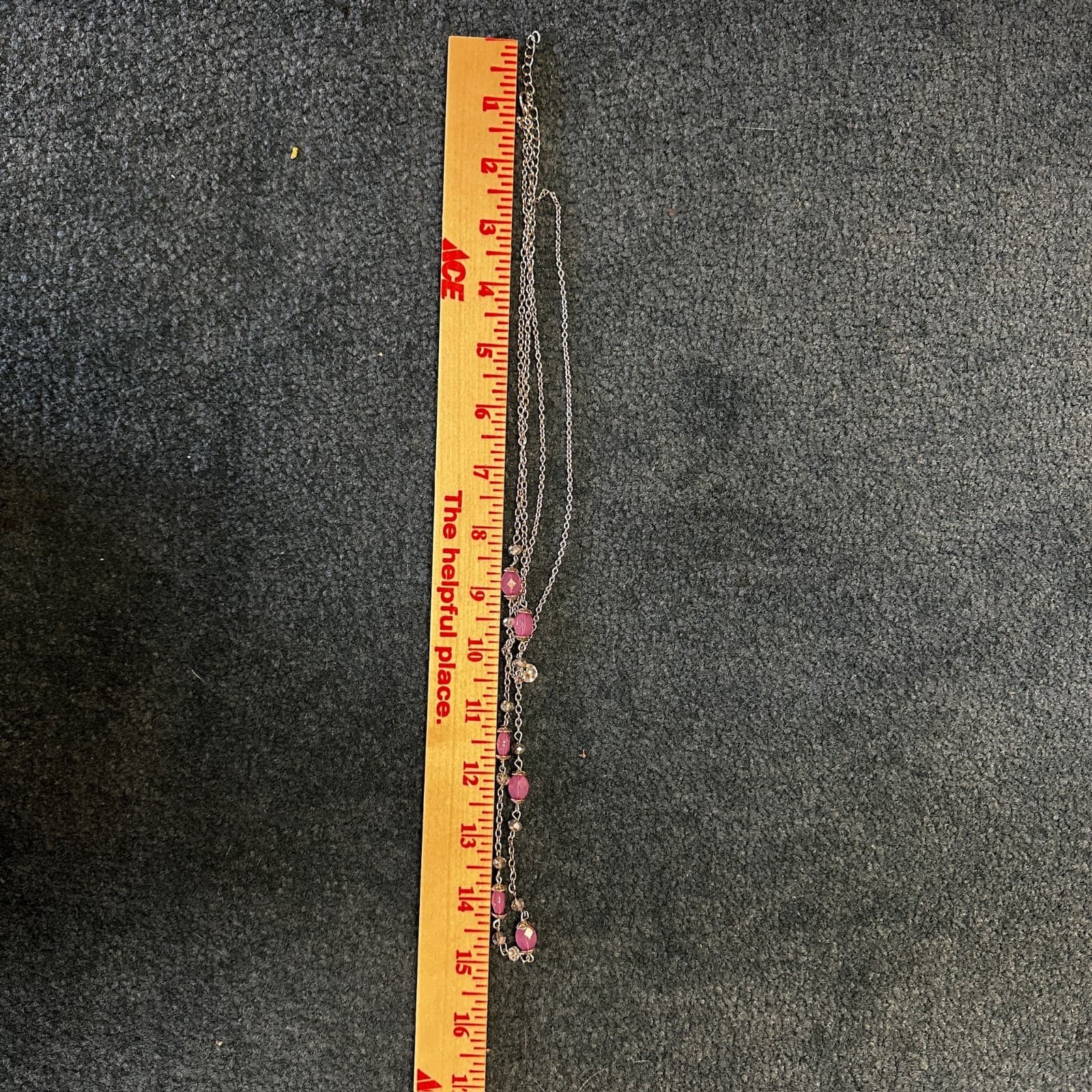 Pink Beaded Silver-Tone Layered Necklace Y2K Boho Chic - Thumbnail 7