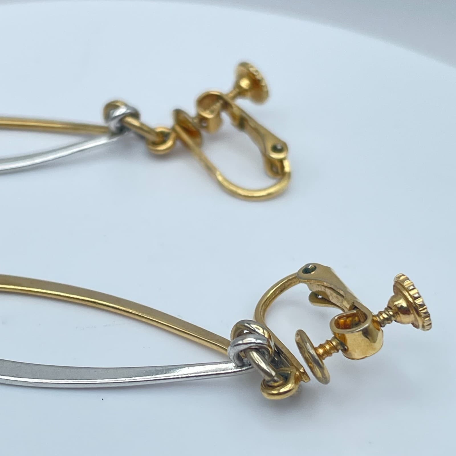 Vintage 90s Napier Dangle Earrings Modernist Women's Classic Fashion Jewelry - Thumbnail 4