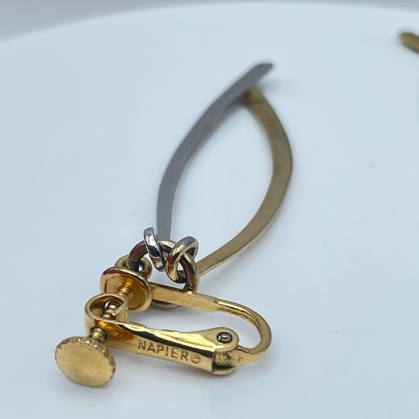 Vintage 90s Napier Dangle Earrings Modernist Women's Classic Fashion Jewelry - Thumbnail 6