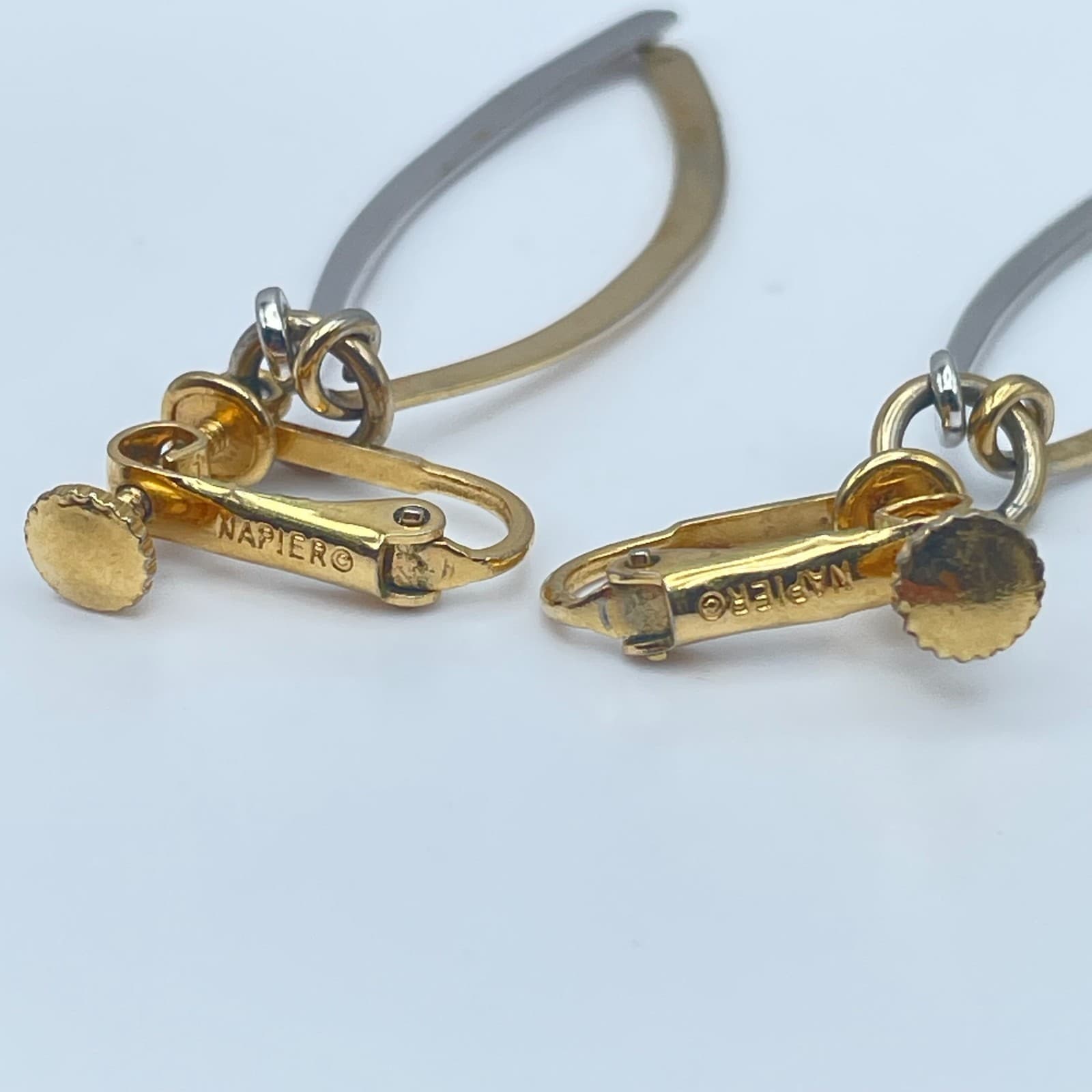Vintage 90s Napier Dangle Earrings Modernist Women's Classic Fashion Jewelry - Thumbnail 7