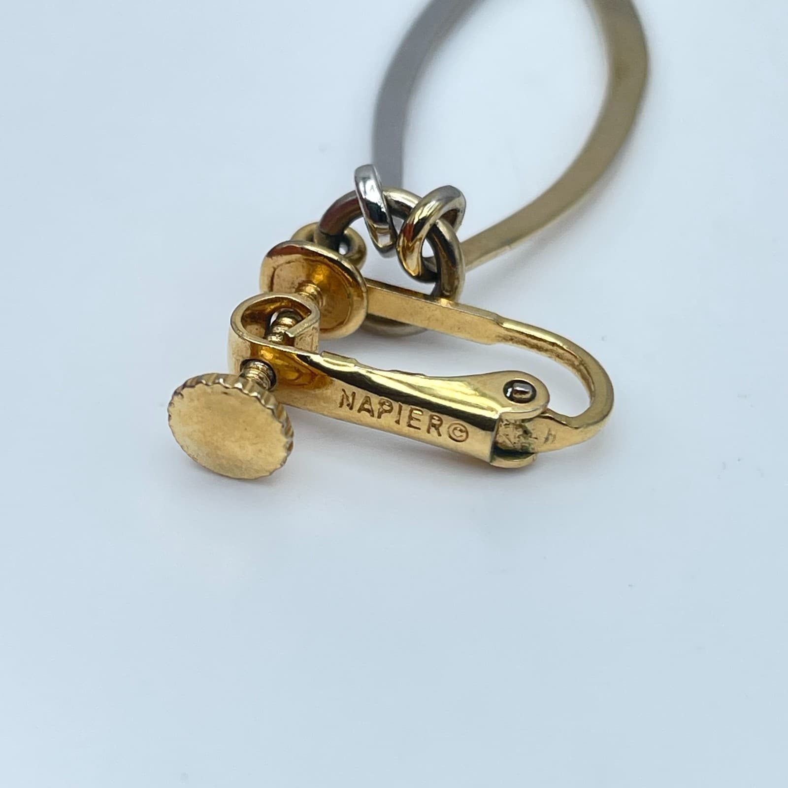 Vintage 90s Napier Dangle Earrings Modernist Women's Classic Fashion Jewelry - Thumbnail 5