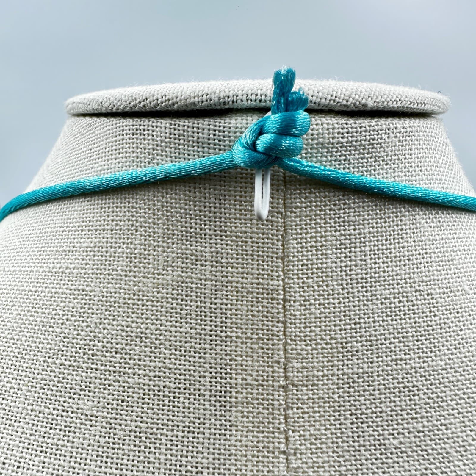 Handblown Glass Dolphin Pendant Necklace Aqua Cord Beachy Art Charm - Thumbnail 4