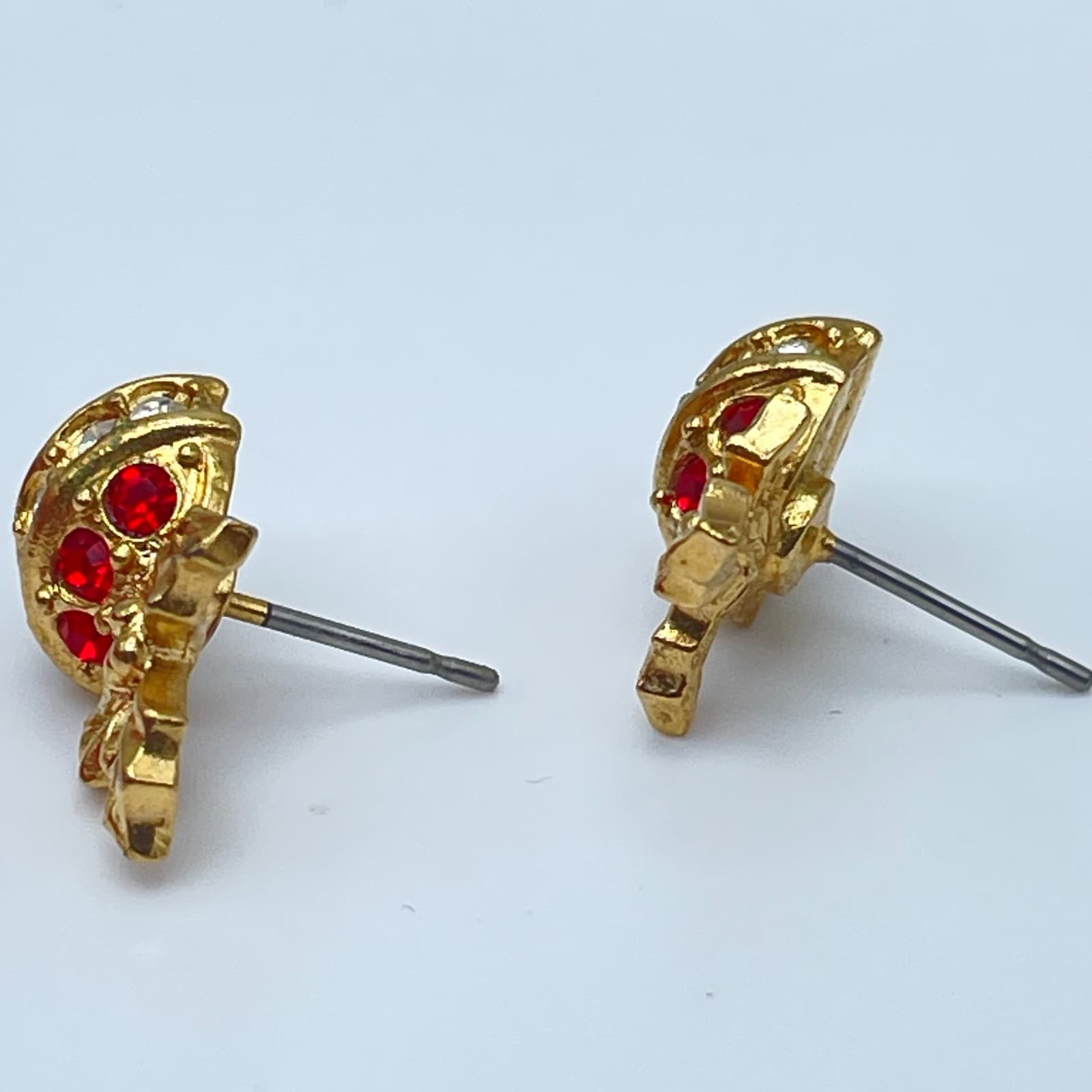 Vintage 80s 90s Avon Gold Tone Ornament Stud Earrings Christmas Holiday Jewelry - Thumbnail 5