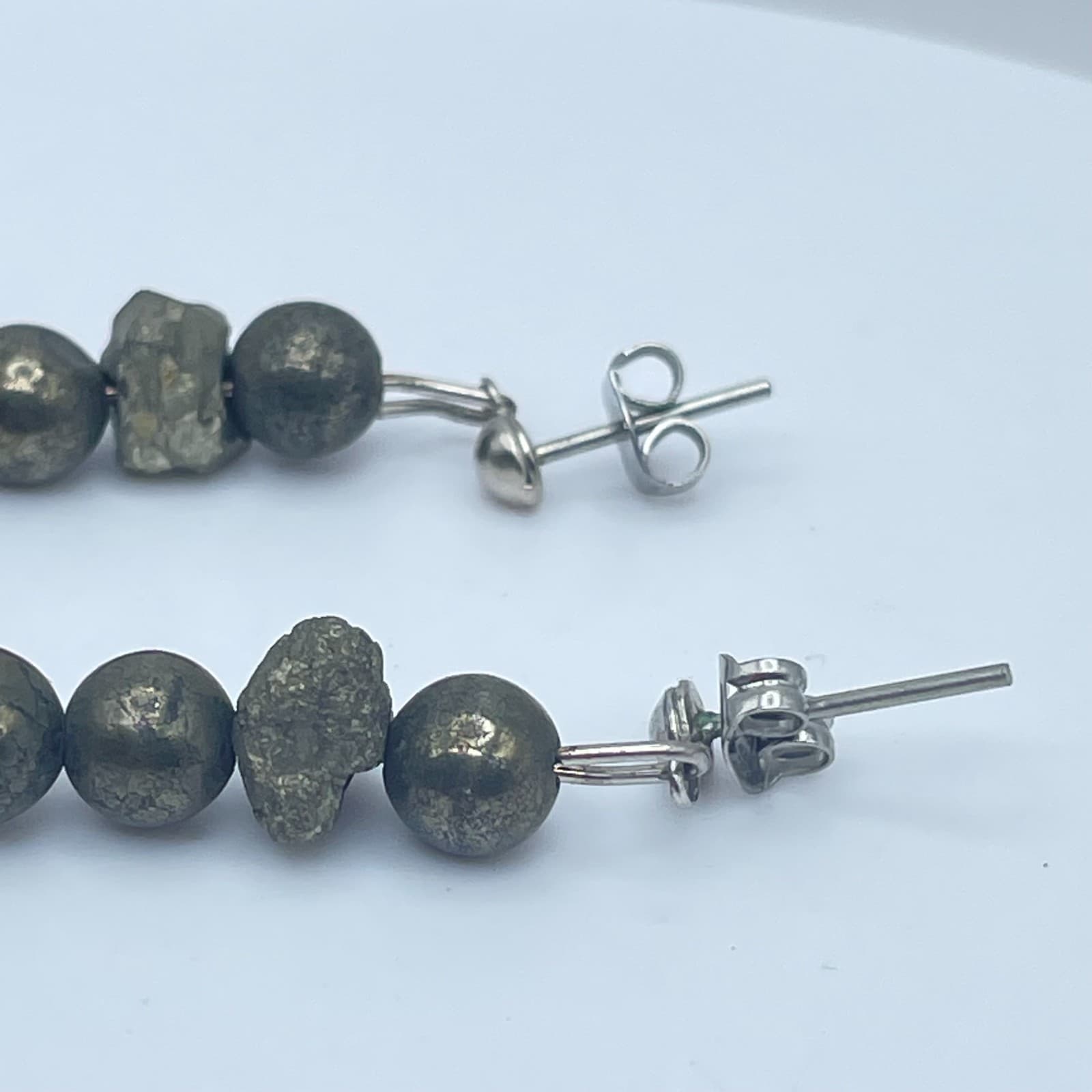 Vintage Y2K Beaded Dangle Earrings Silver Tone Boho Women's Classic Jewelry - Thumbnail 5