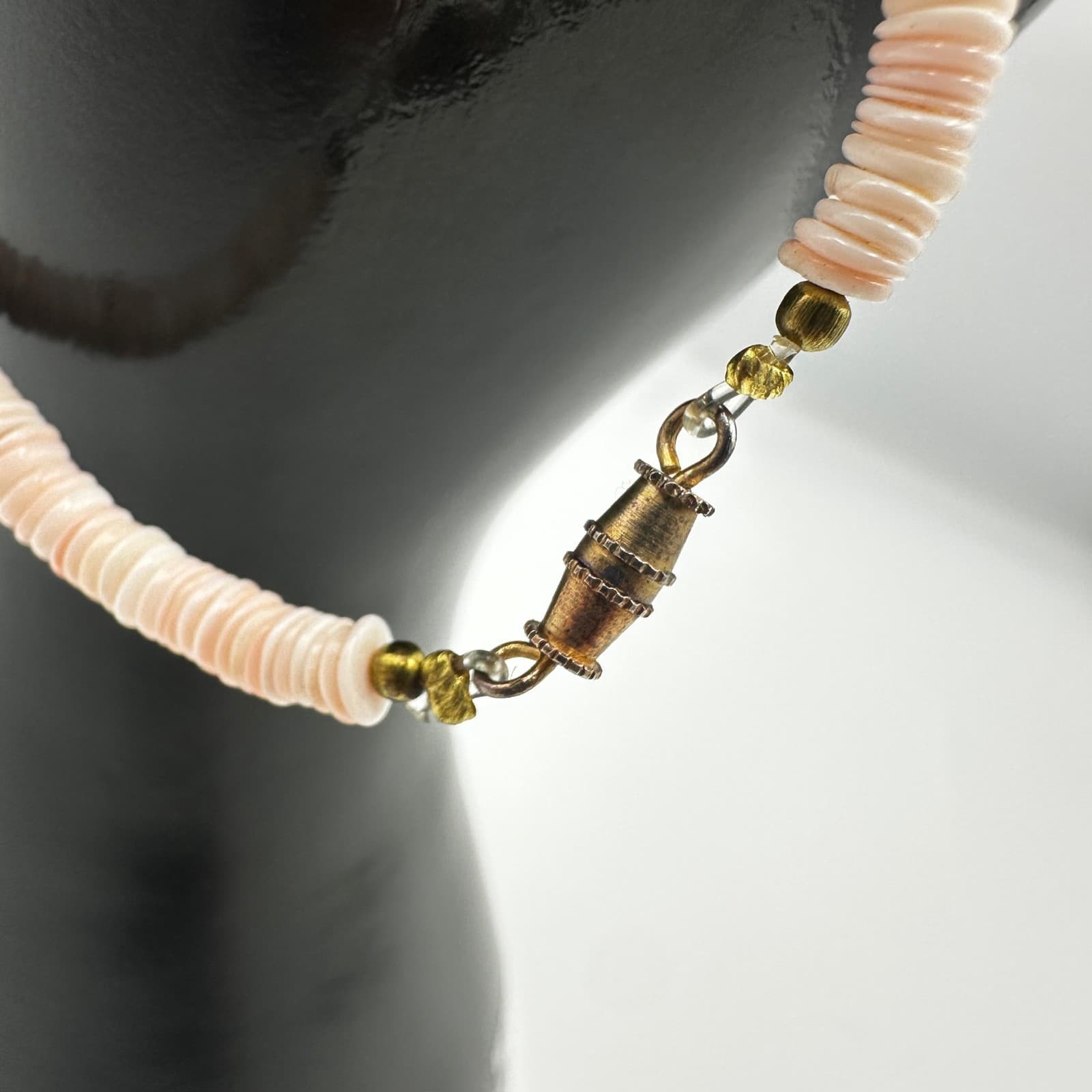 Pink Heishi Shell Bead Bracelet Beachy Boho Summer Style - Thumbnail 4