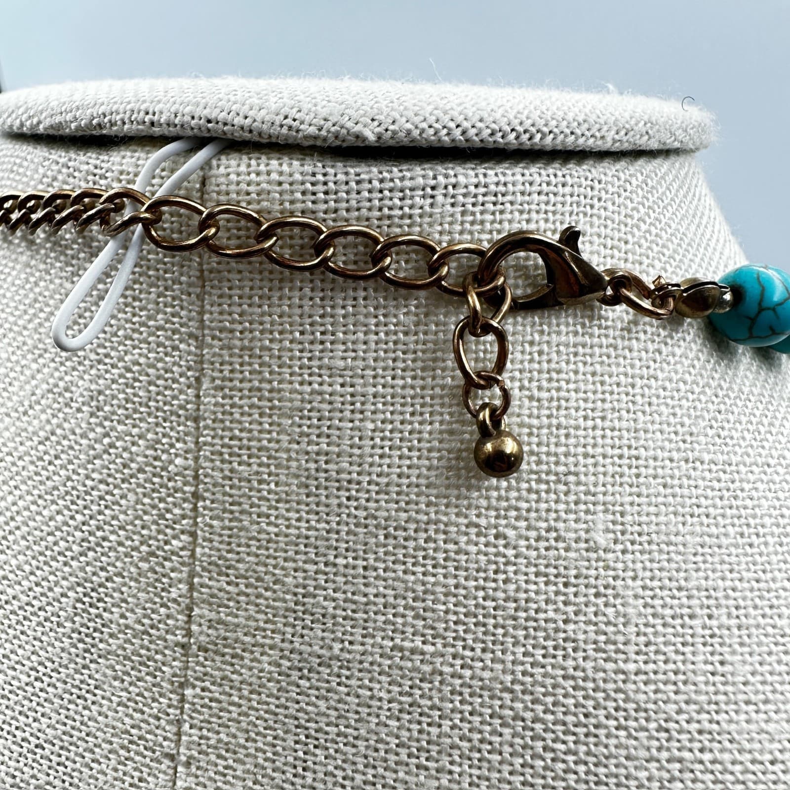 Turquoise Beaded Tassel Necklace Boho Western Festival Style - Thumbnail 6