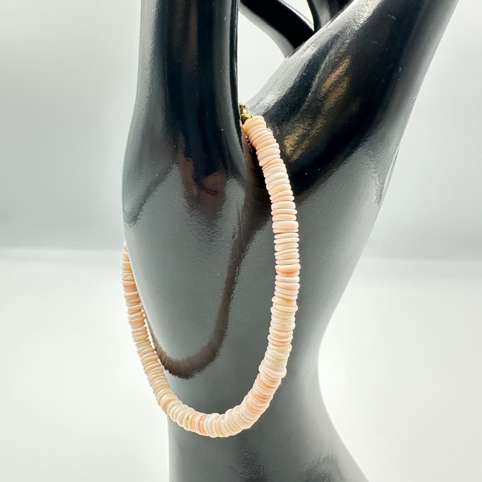 Pink Heishi Shell Bead Bracelet Beachy Boho Summer Style - Thumbnail 2